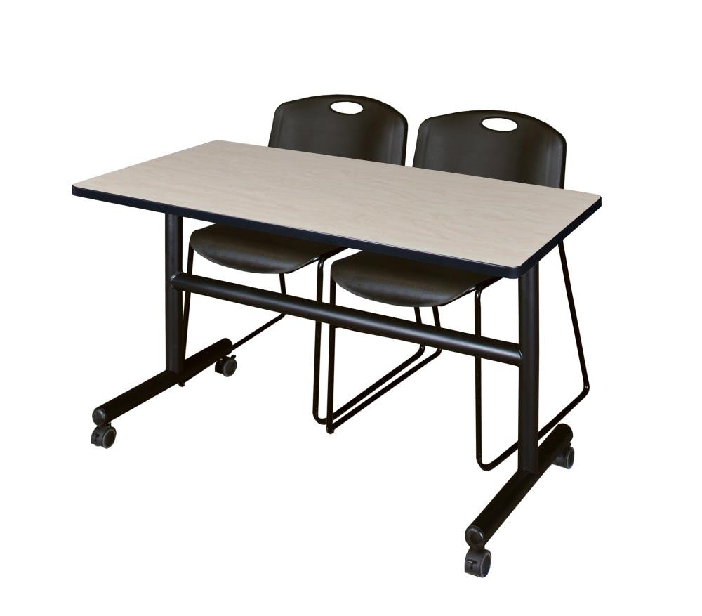 Regency MKFT4824PL44BK Training Off-white 4-Person Training Table (48-in W x 29-in H)