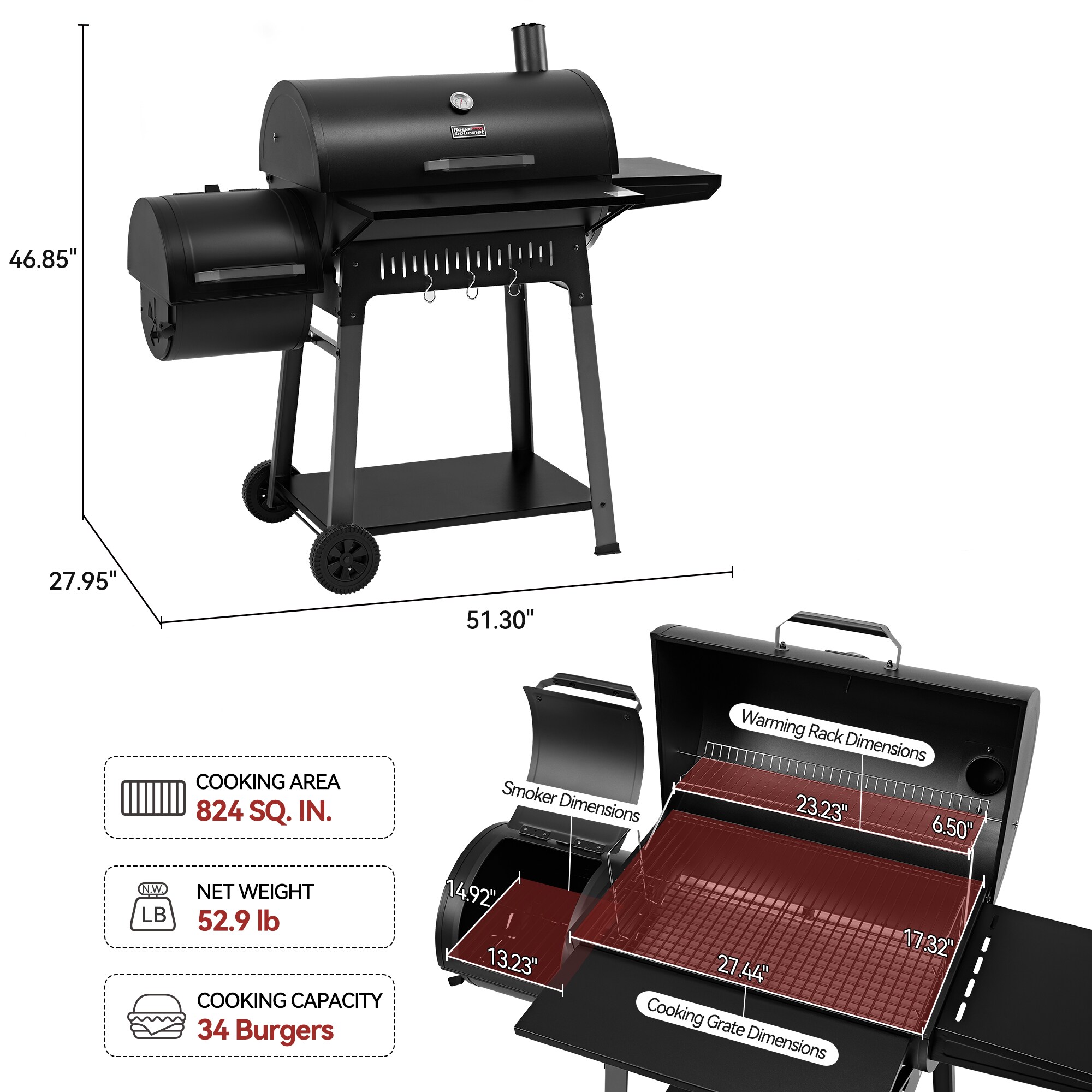 Royal Gourmet CC1831S Charcoal-Grills - View #10