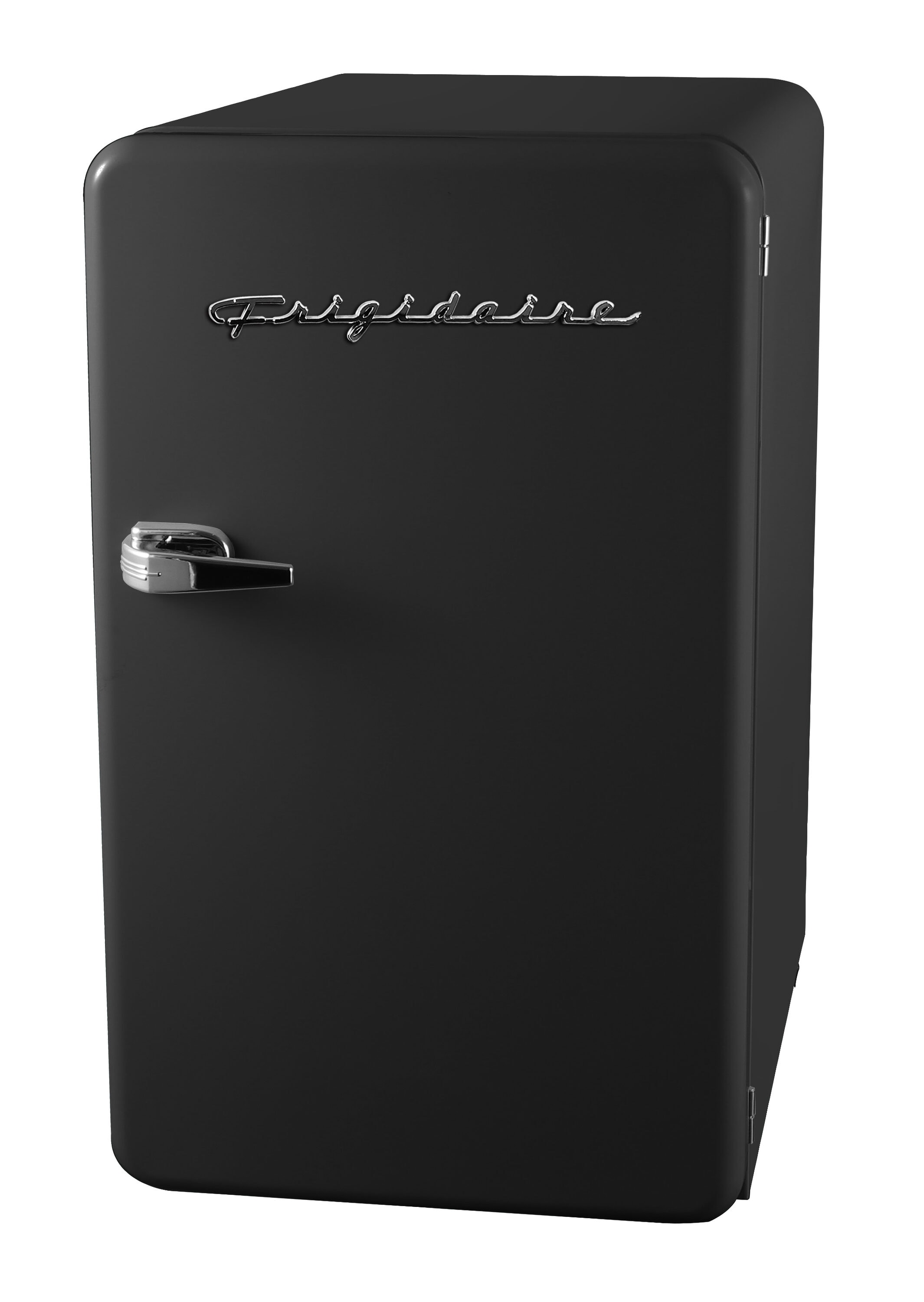 Black Retro Compact Refrigerator with Silver Handle, 3.2 Cu. Ft.