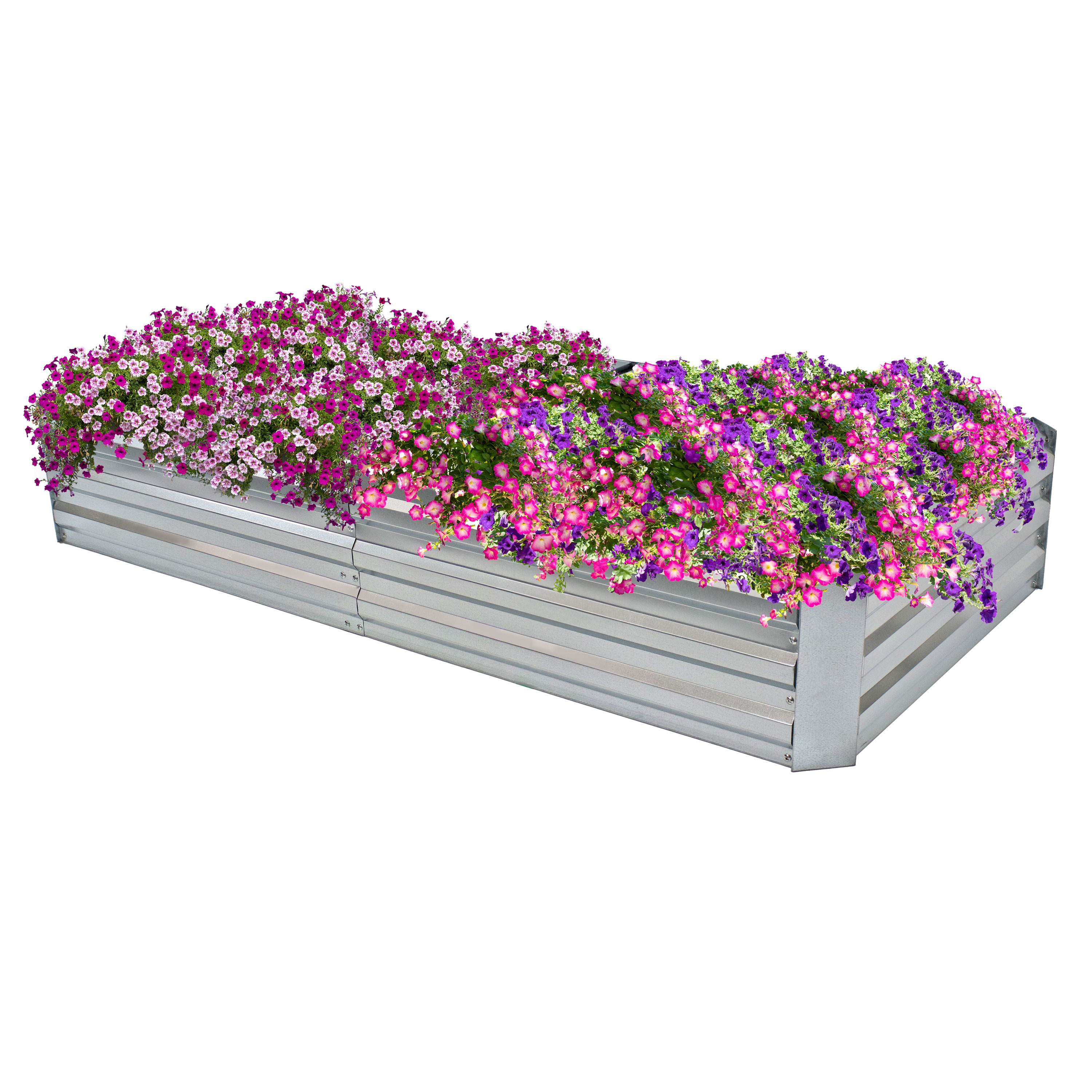Sunnydaze Decor NPH-670 71-in W x 35-in L x 12-in H Elevated Silver Galvanized Metal Raised Garden Bed