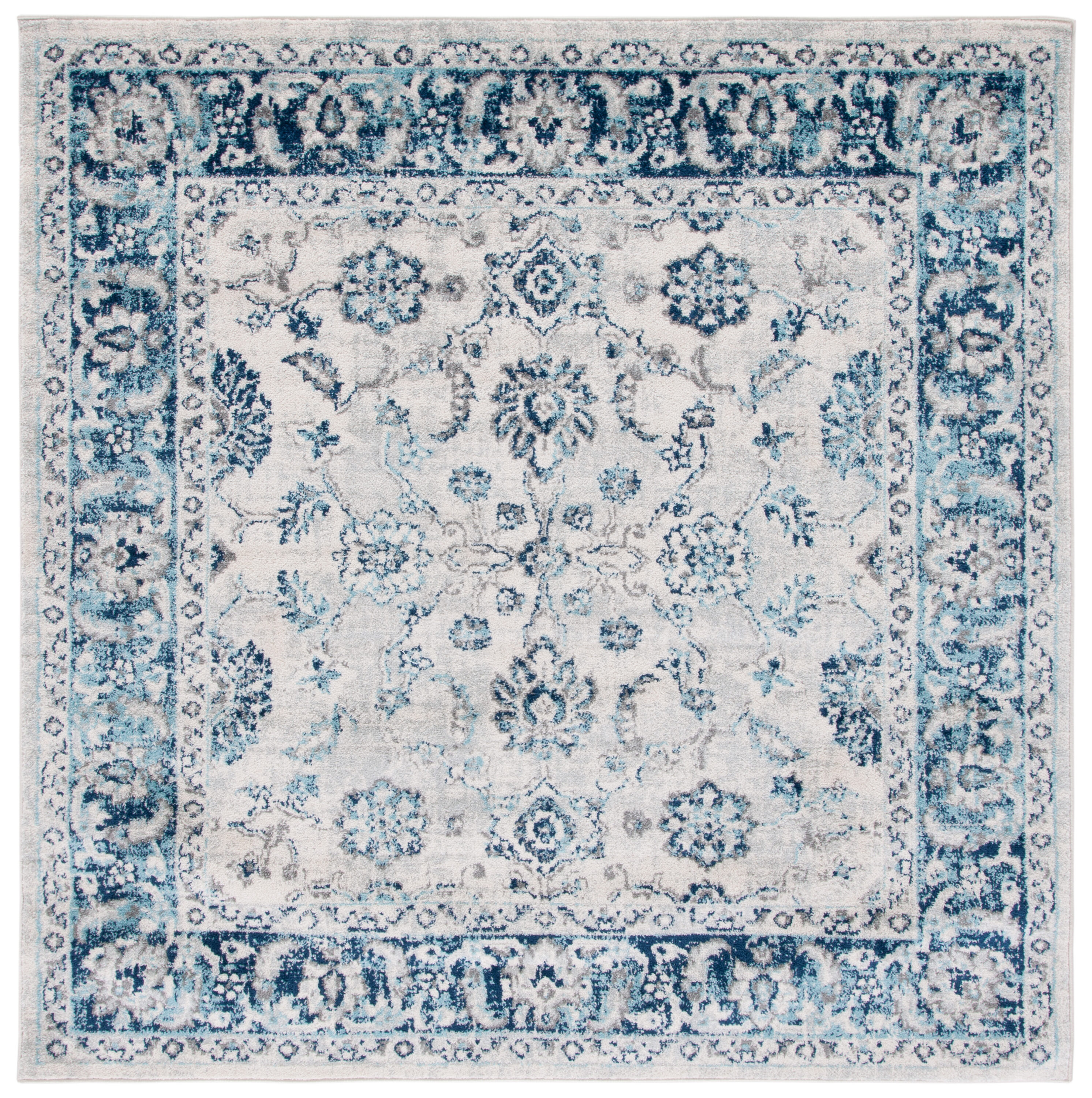 Tulum 281B Ivory Blue 7 X 7 Area Rug