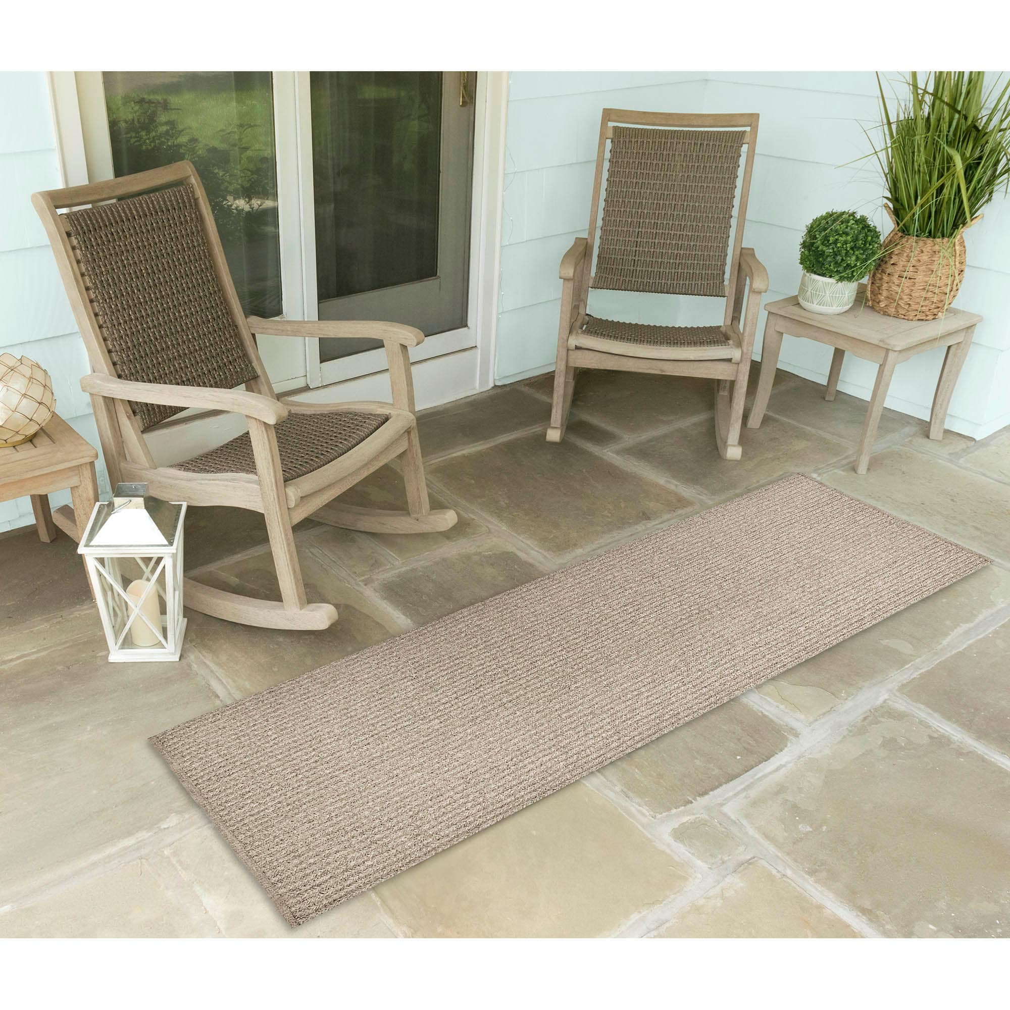 Liora Manne CAIR8678147 Calais 2 x 8 (ft) Braided Polypropylene Grey Rectangular Indoor/Outdoor Solid Runner rug