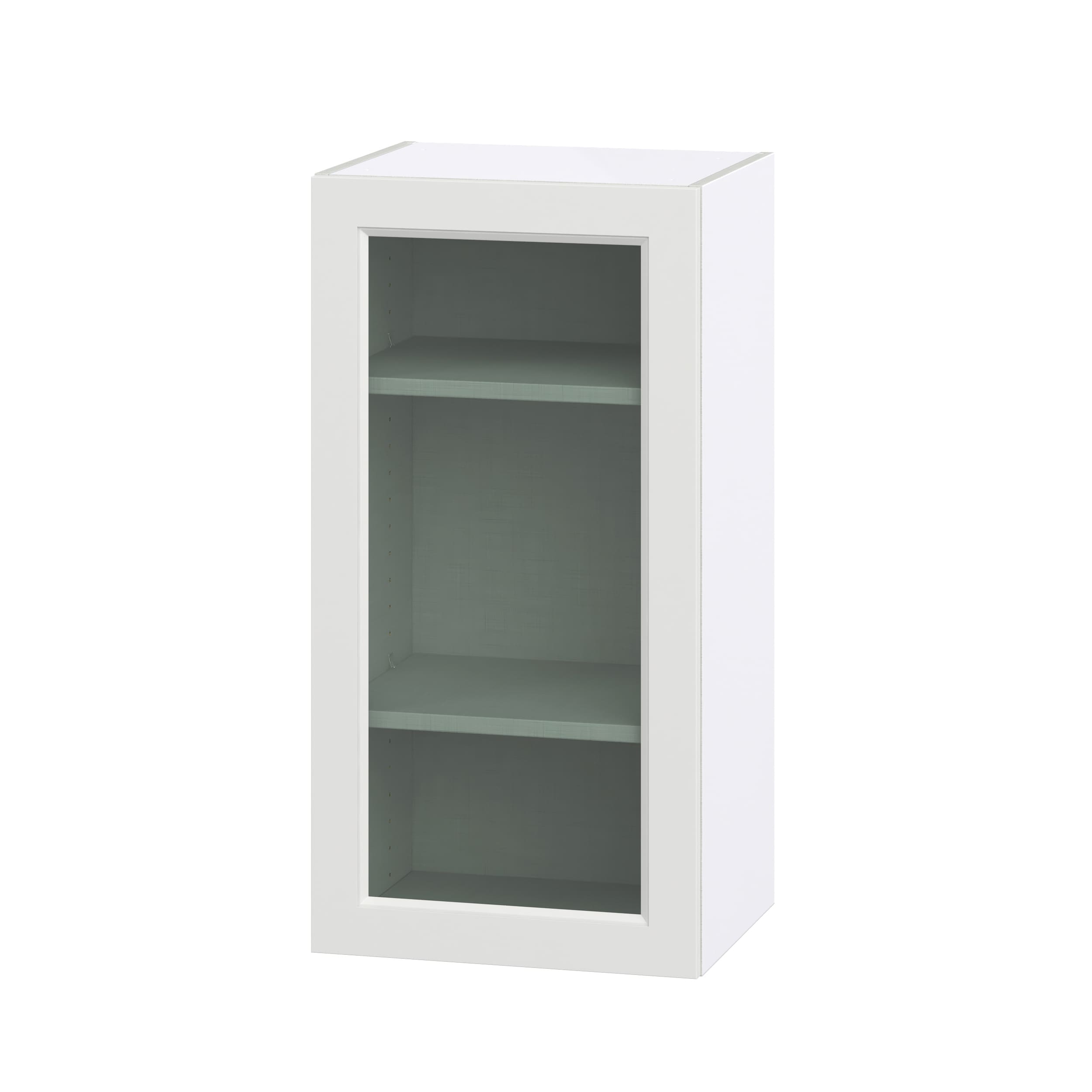 Hugo&Borg DSWG1835(L/R)-RI Riviera 18-in W x 35-in H x 14-in D Bright White Wall Fully assembled Cabinet (Glass Panel Glass)
