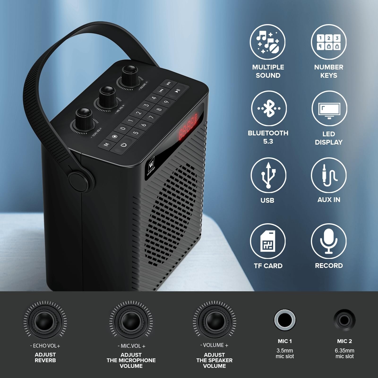 Etokfoks S95 40W portable voice amplifier microphone speaker set with ...