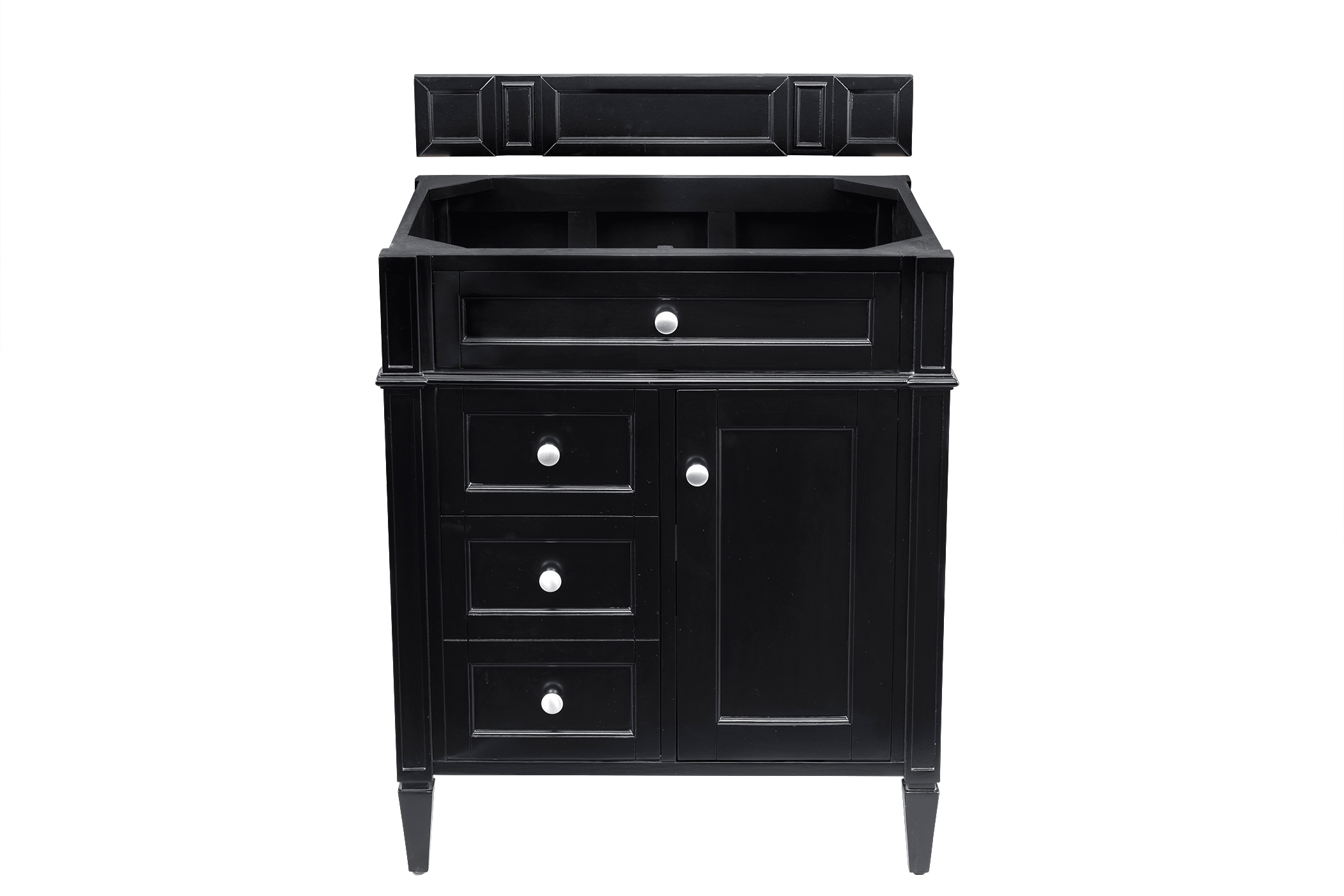 James Martin Vanities 650-V30-BKO Brittany 30-in Black Onyx Bathroom Vanity Base Cabinet without Top