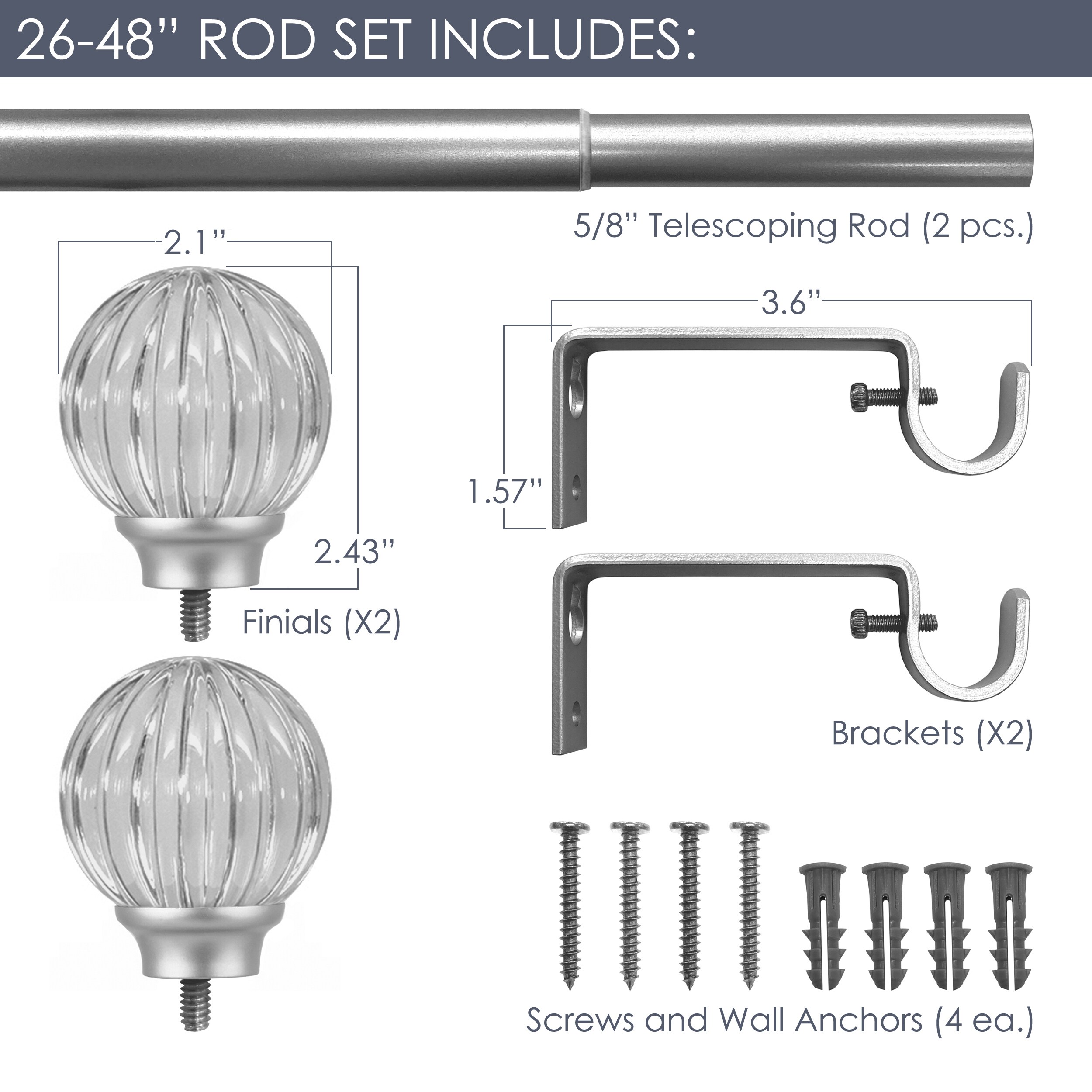 Decopolitan 29870-CLSL26 Curtain-Rods - View #4
