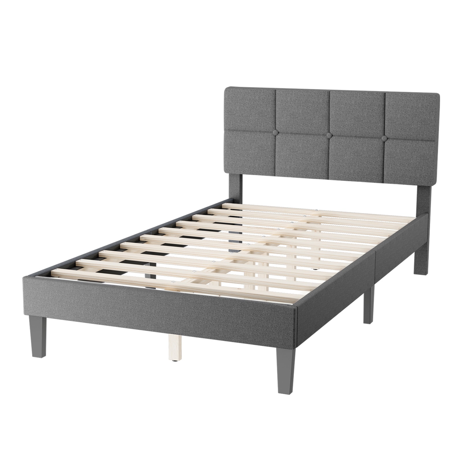 Flynama L-P233331 Gray Twin Wood and metal Bed frame Bed