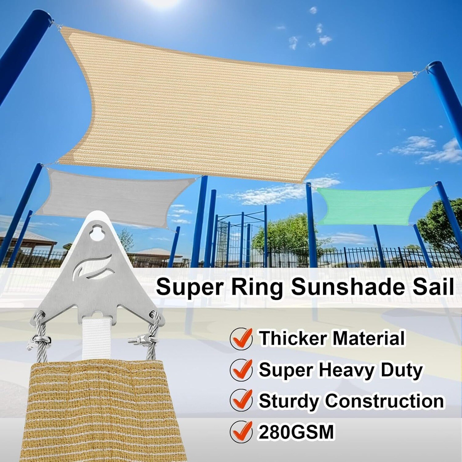 Watnature Shade Sails - Cool Gray Triangle Sun Shade Sail Heavy Duty ...