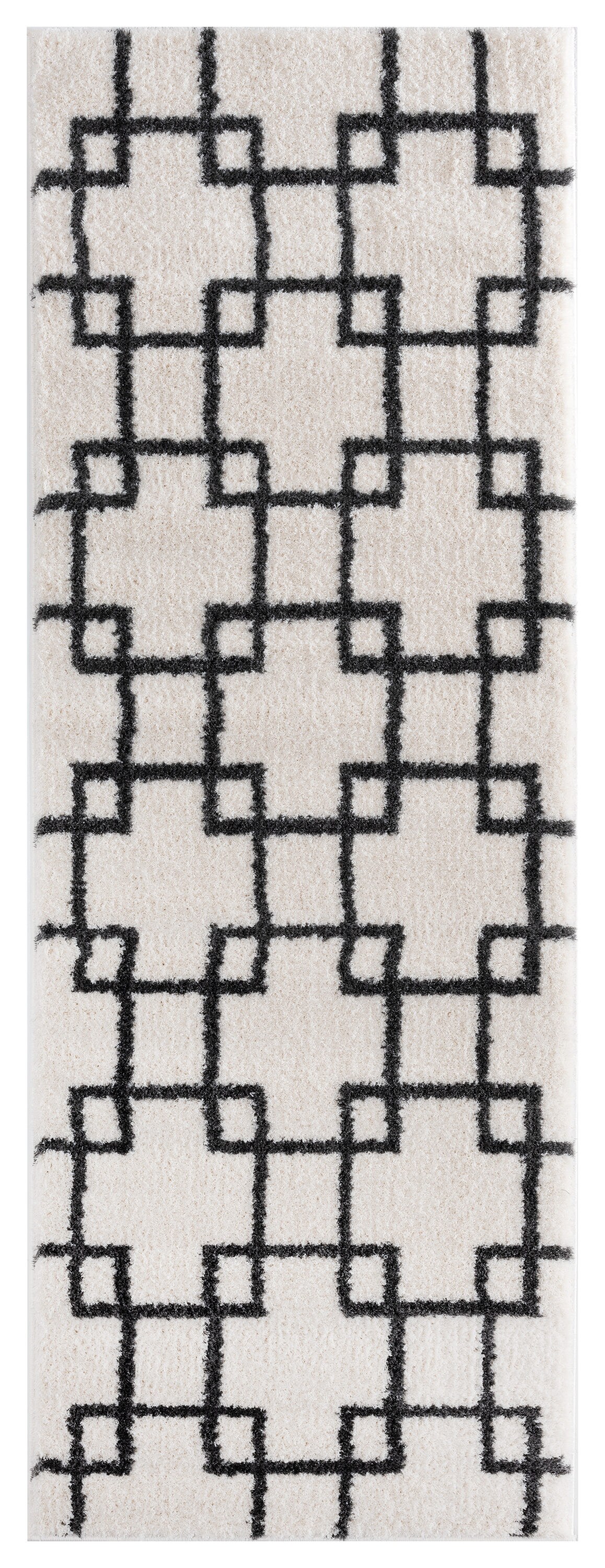 United Weavers Of America 1840 20599 28E Tranquility 3 x 8 (ft) Polyester White Rectangular Indoor Geometric Mid-Century Modern Runner rug