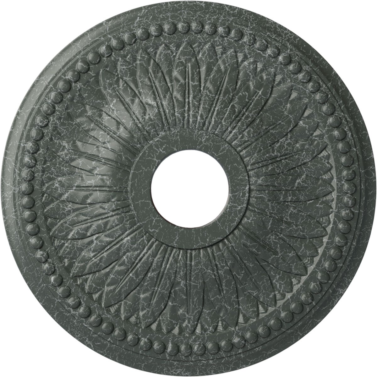 Ekena Millwork CM18BIAGC Bailey 18-in W x 18-in L Painted Athenian Green Crackle Polyurethane Whole Ceiling Medallion