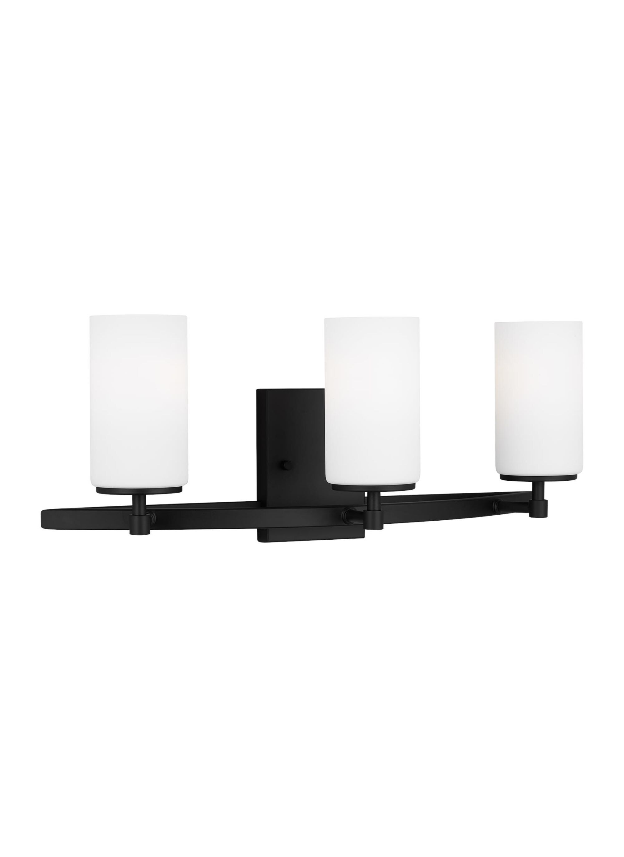 Alturas Midnight Black 3-Light LED Bath Fixture with Etched Glass