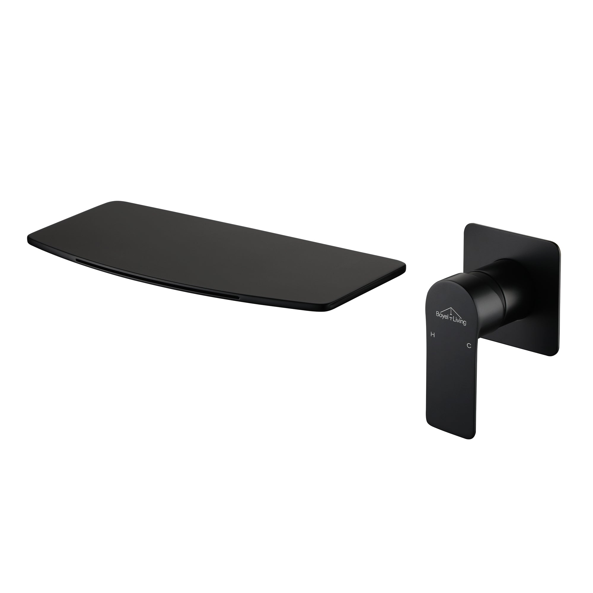Boyel Living SMD-2414B Single Handle Wall Mounted Faucet with Valve in Matte Black