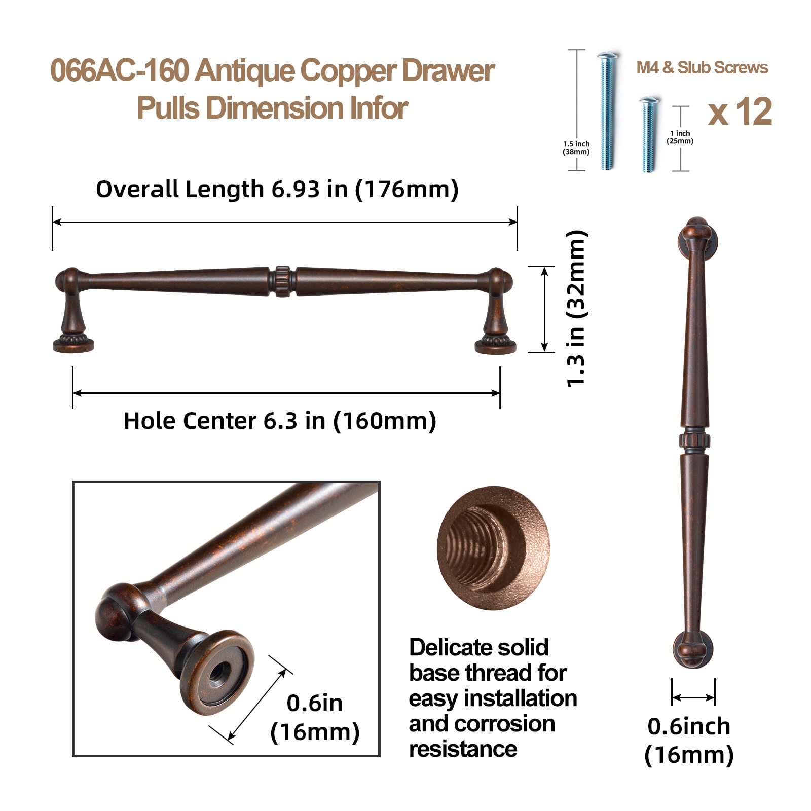 Miaokesen 066OC-160 Cabinet-Pulls - View #2