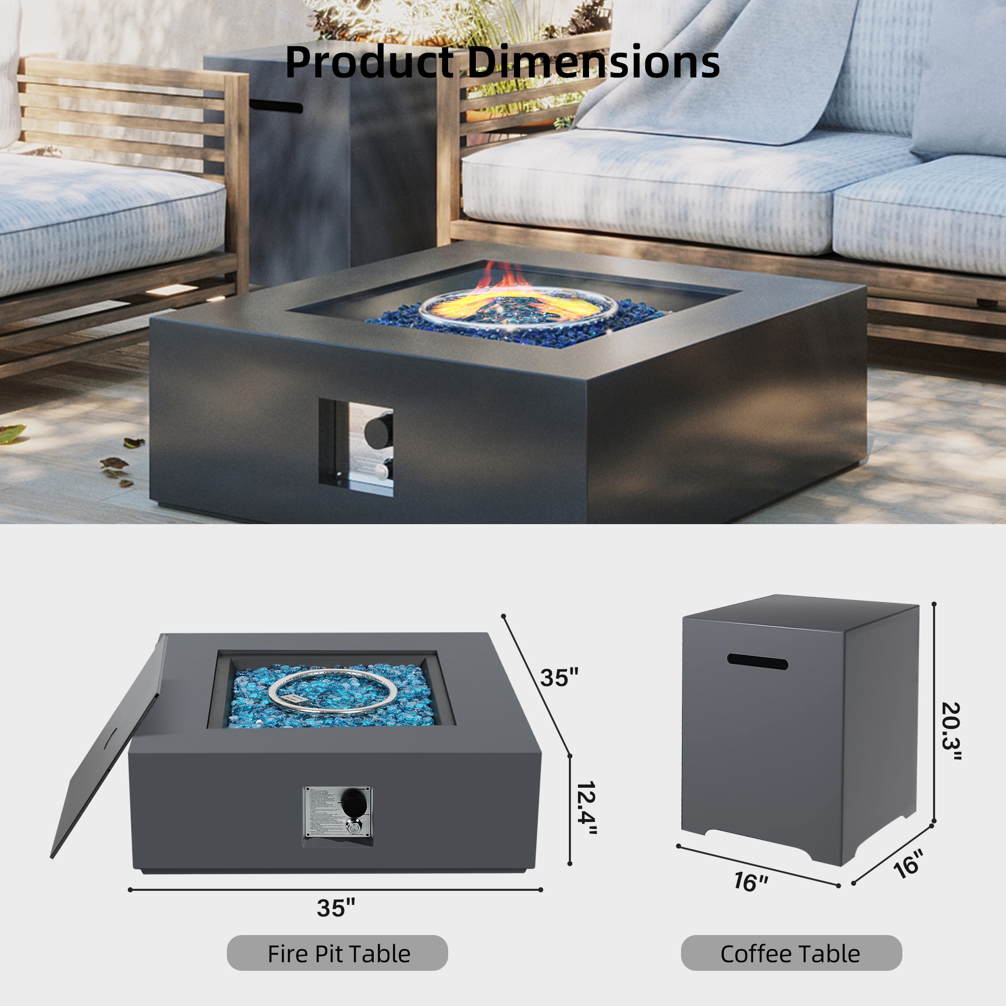 Patio Watcher 35TP-FX-GREY-WST Outdoor-Gas-Firepits - View #3
