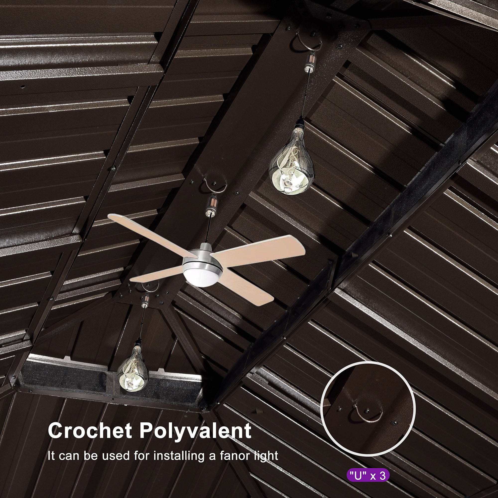 PURPLE LEAF LSMHS1216NB-H Wood-Resin-Gazebos - View #8