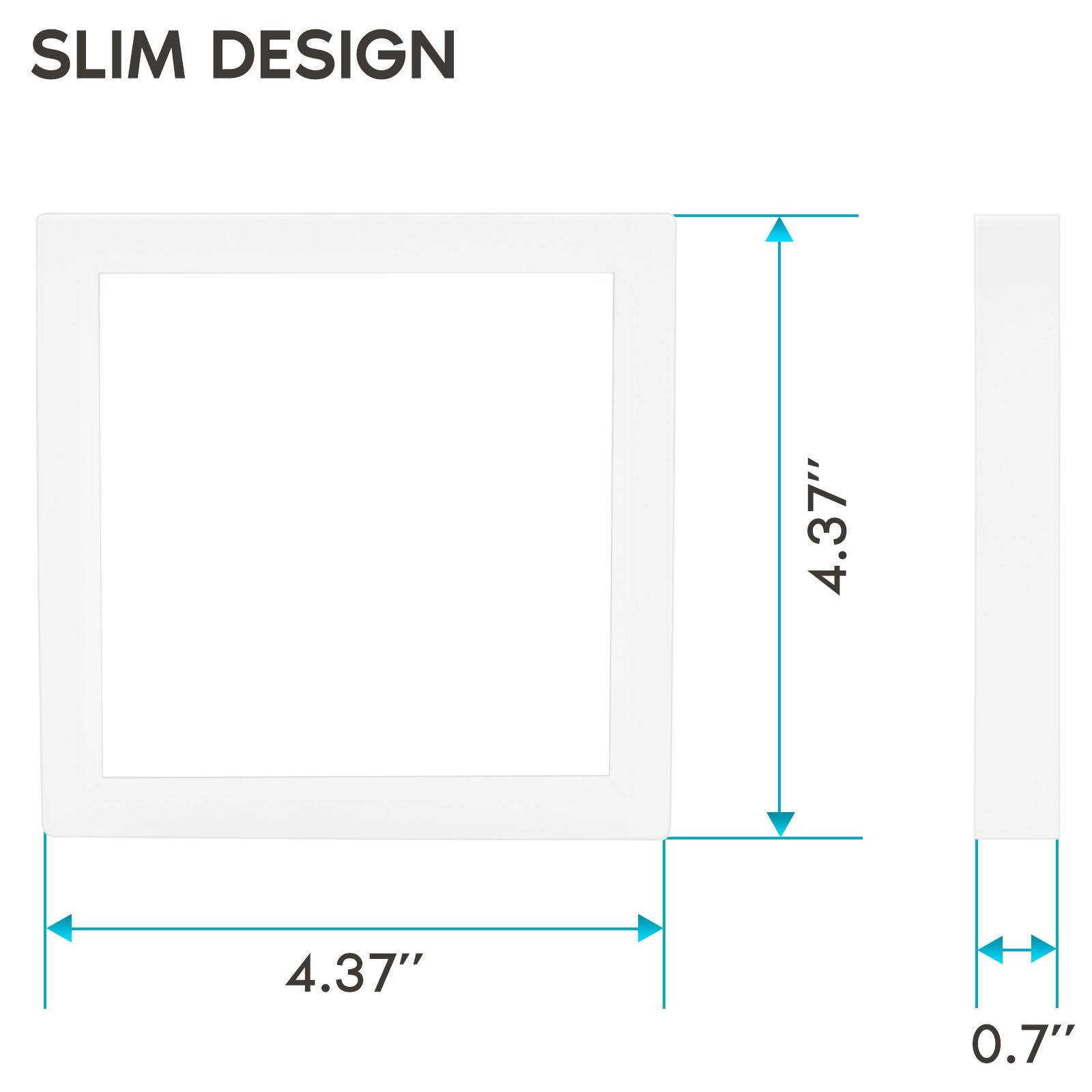 Sleek 4" Square LED Flush Mount Ceiling Light, 3-Color Adjustable