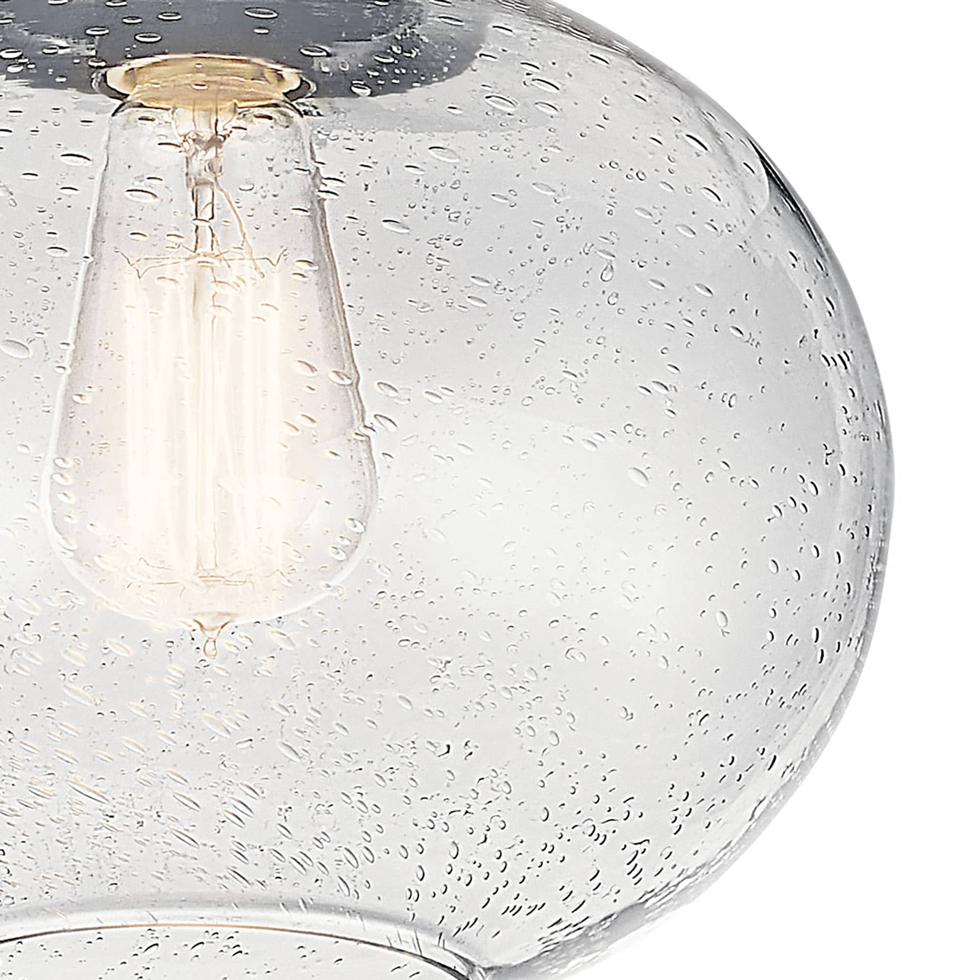 Black Semi-Flush Mount Light with Clear Seeded Glass Shade