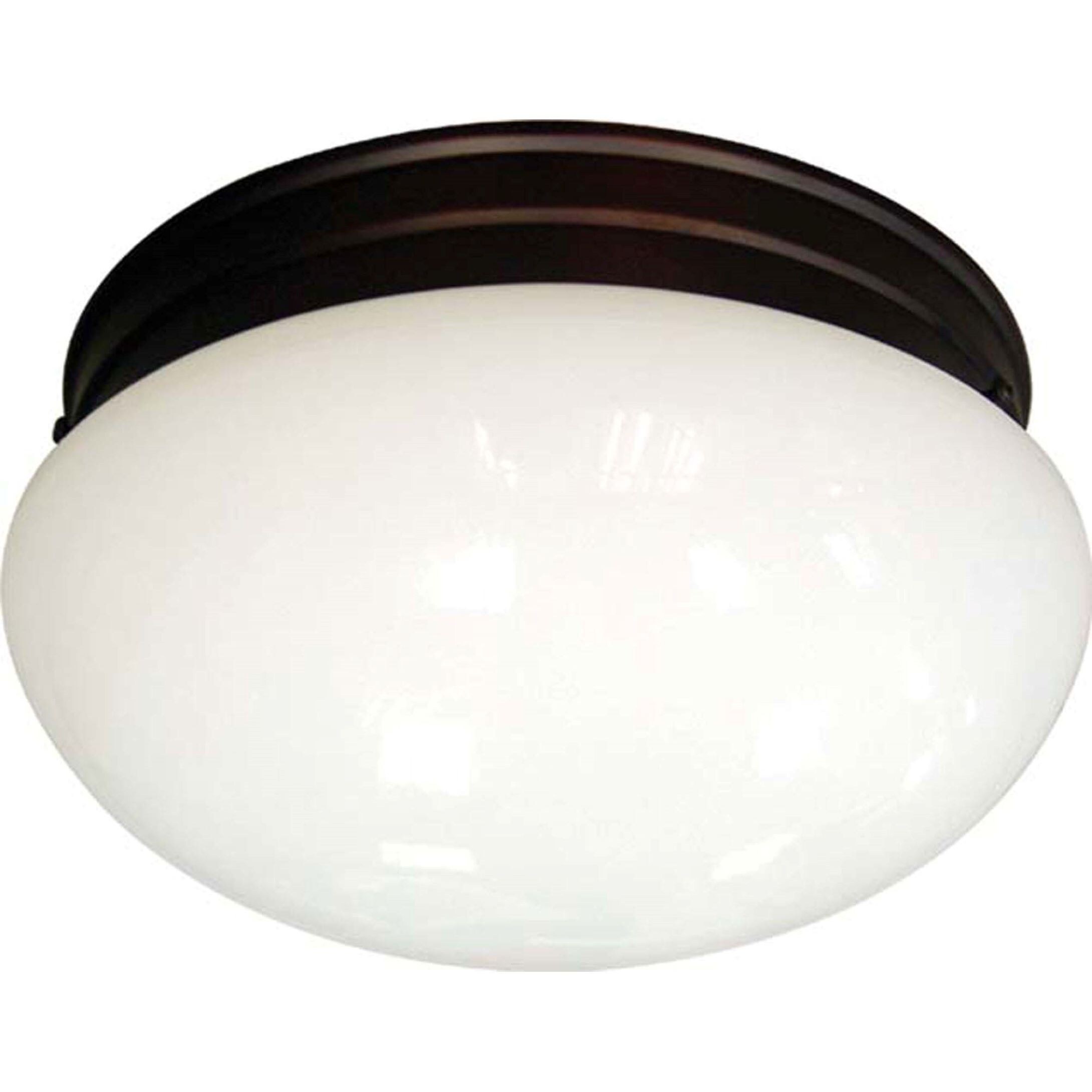 Antique Bronze and Opalescent Glass Flush Mount Light