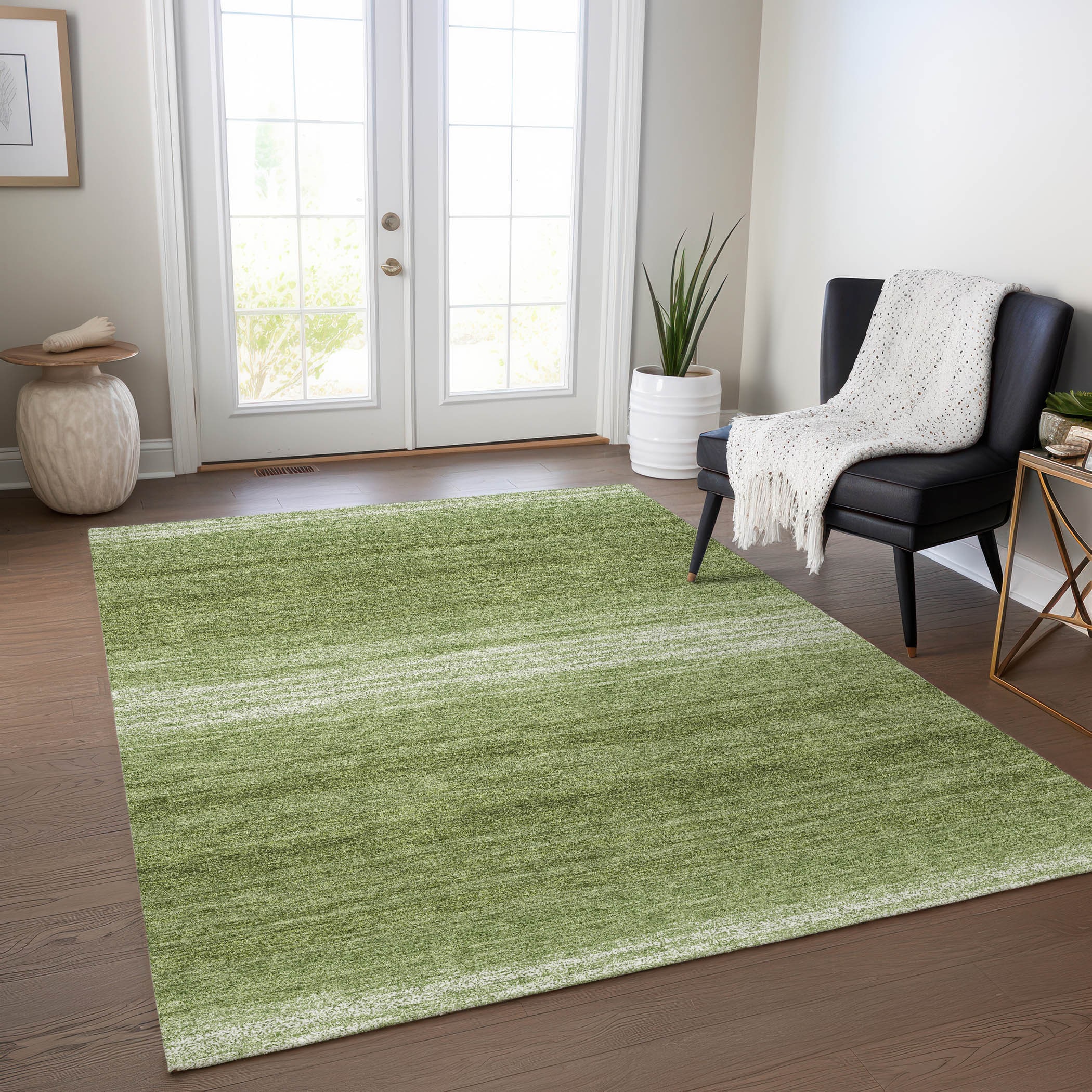 Addison Rugs ACN1033GE3X5 Chantille ACN1033GE 3 x 5 (ft) Polyester Green Rectangular Indoor/Outdoor Geometric Machine washable Area rug
