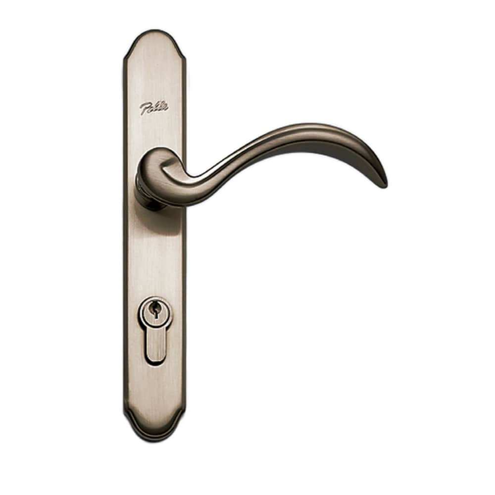 Surface Mount Lever, Storm Door Handle with Deadbolt , Brass/White