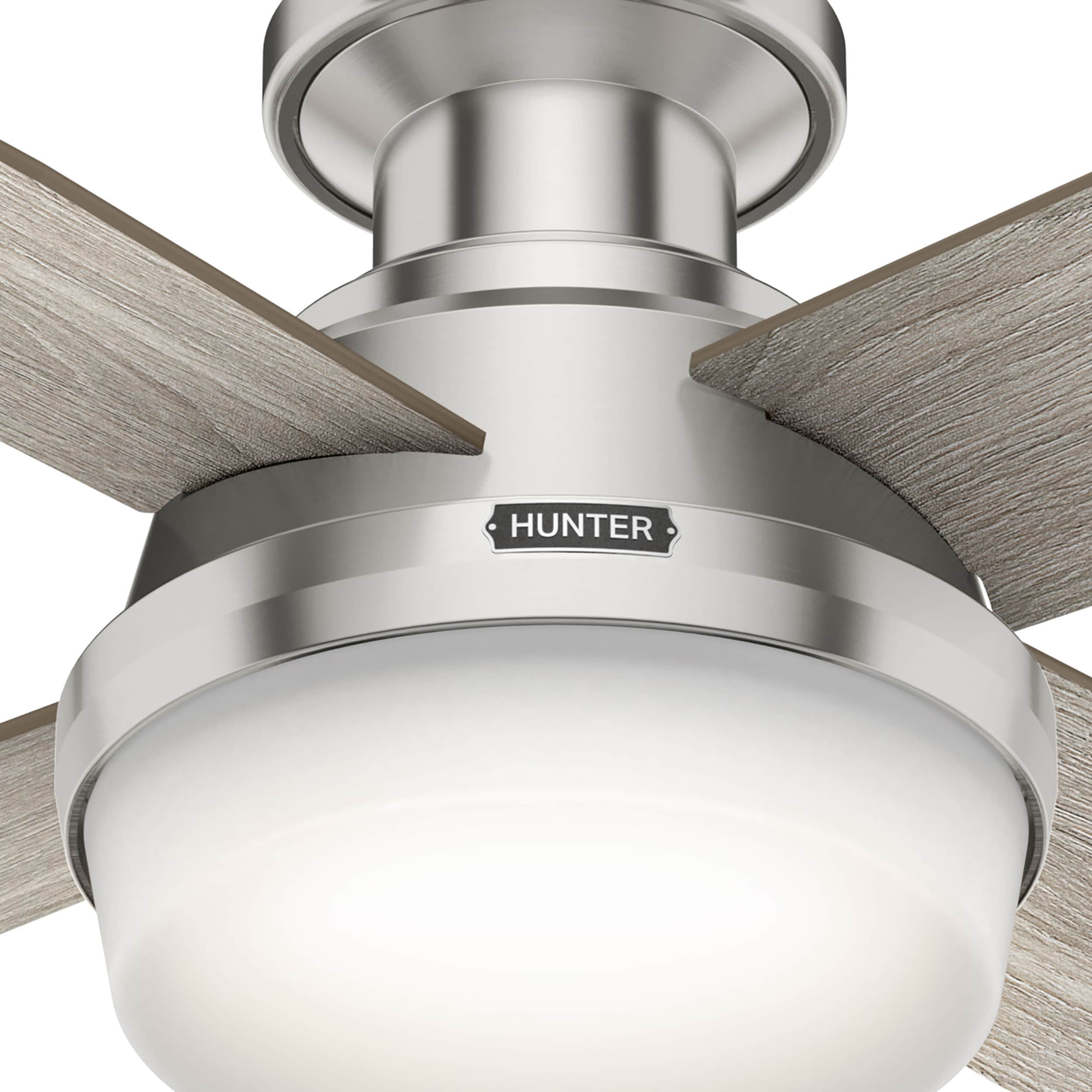 Dempsey 52" Brushed Nickel Low Profile Ceiling Fan with LED Light and Remote