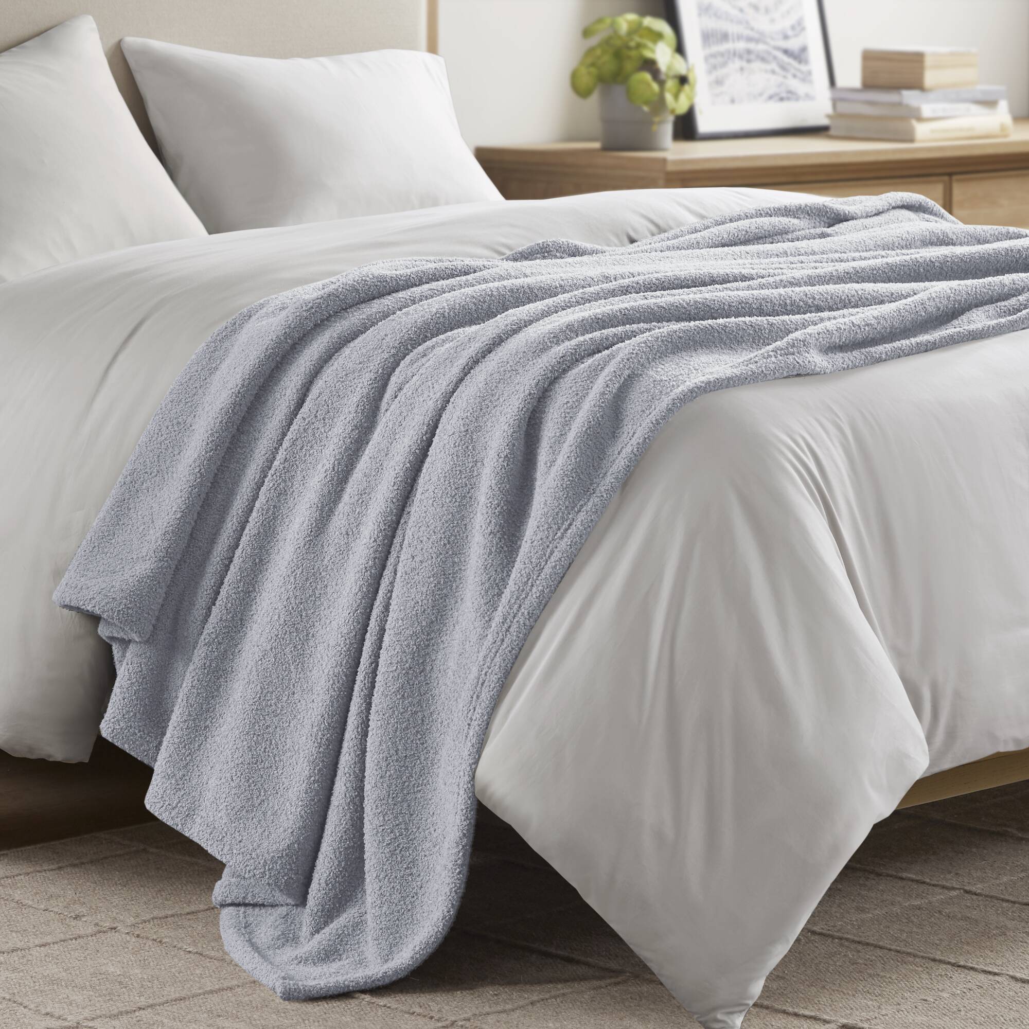 Madison Park BR51-4442 Grey 108-in x 90-in Polyester Blanket