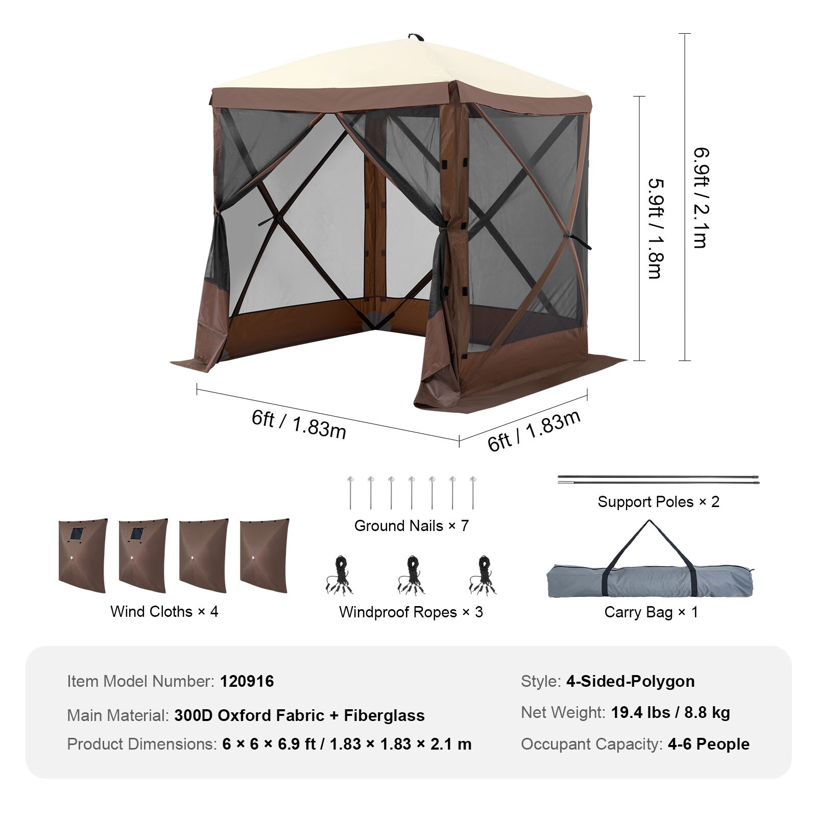 VEVOR SCZPSLTZS6X605053V0 Wood-Resin-Gazebos - View #7