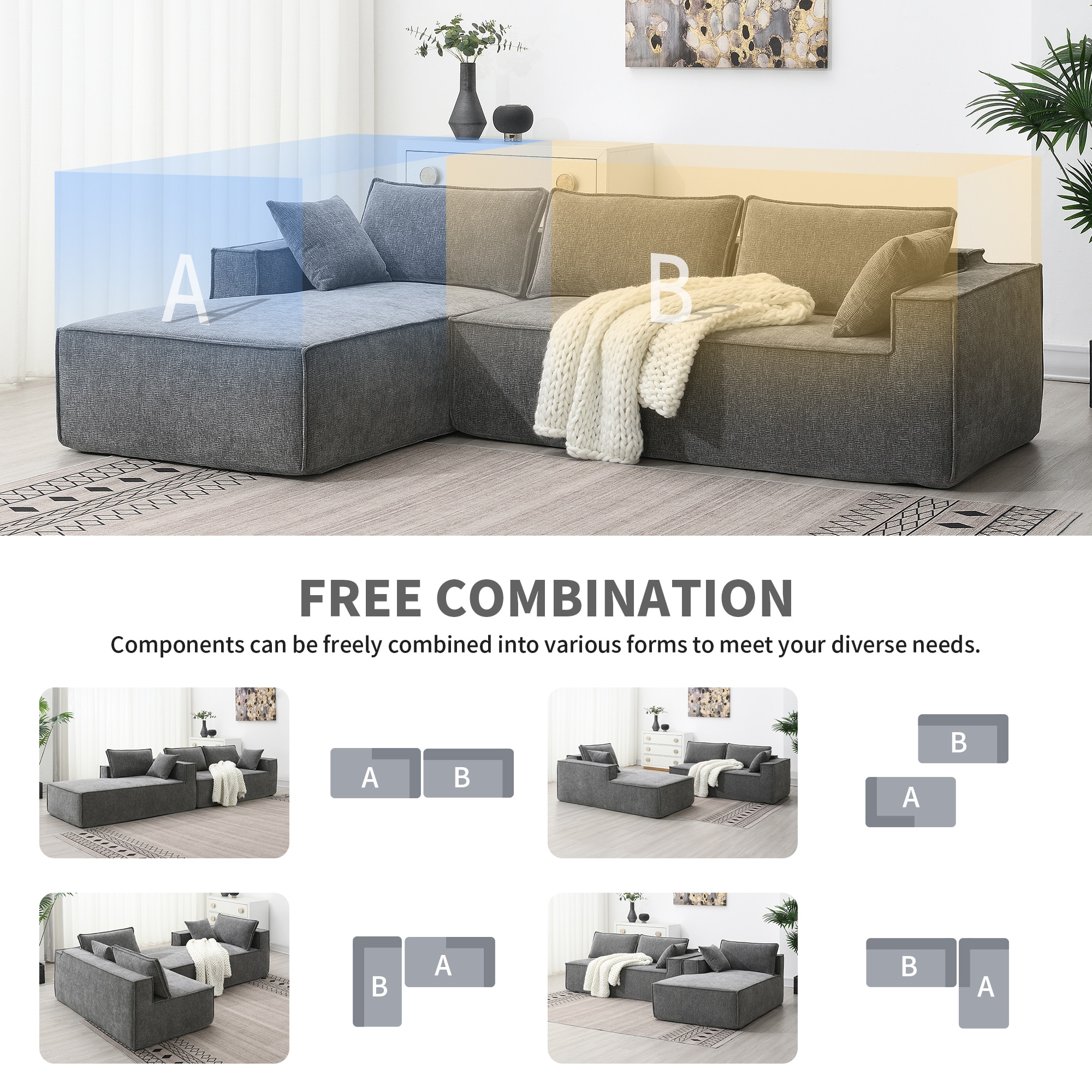 ModernLuxe N723S9587G Sofas-Loveseats - View #3