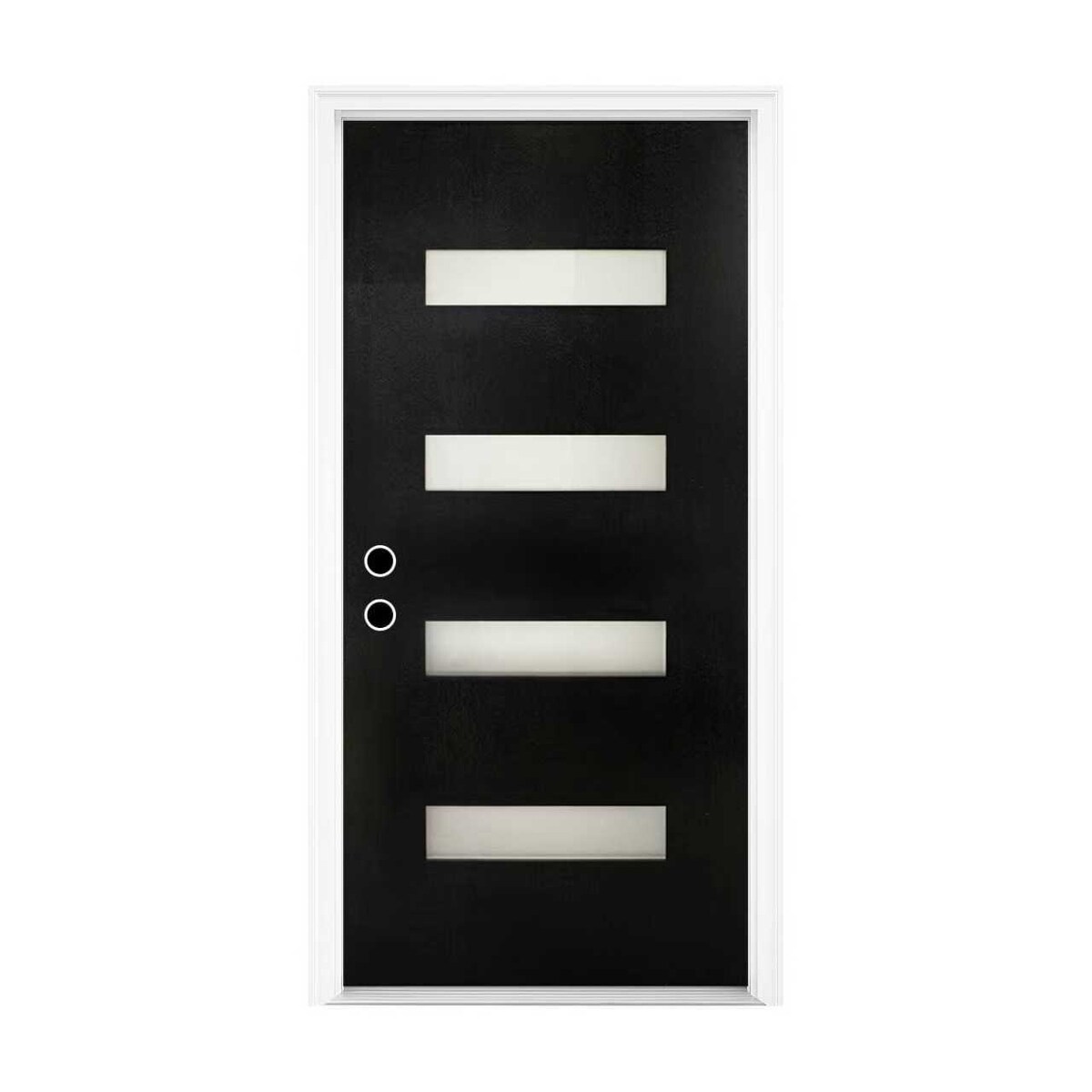 Loheer 36-in x 80-in Black Fiberglass Inswing Entry Door