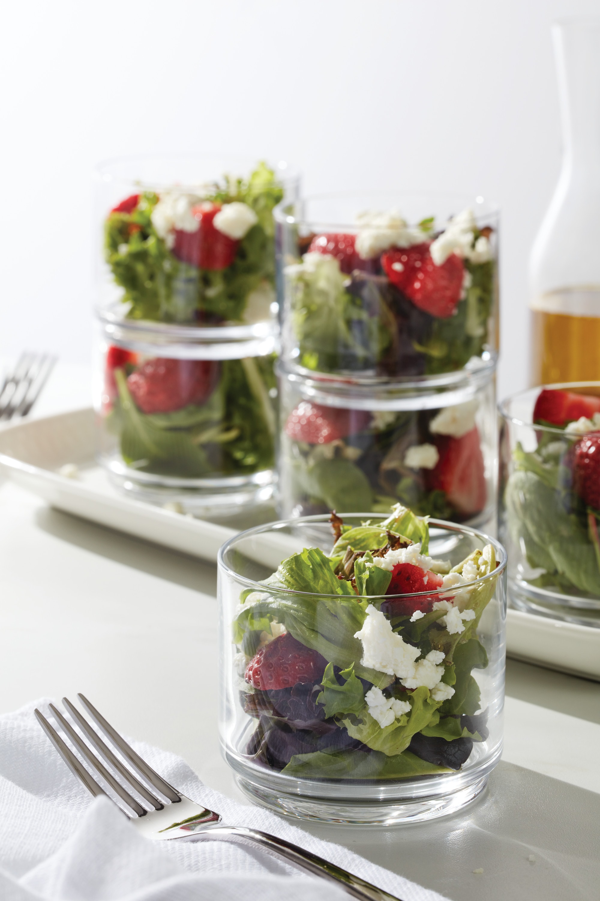Clear Stackable Short Drinking Glasses Set of Six