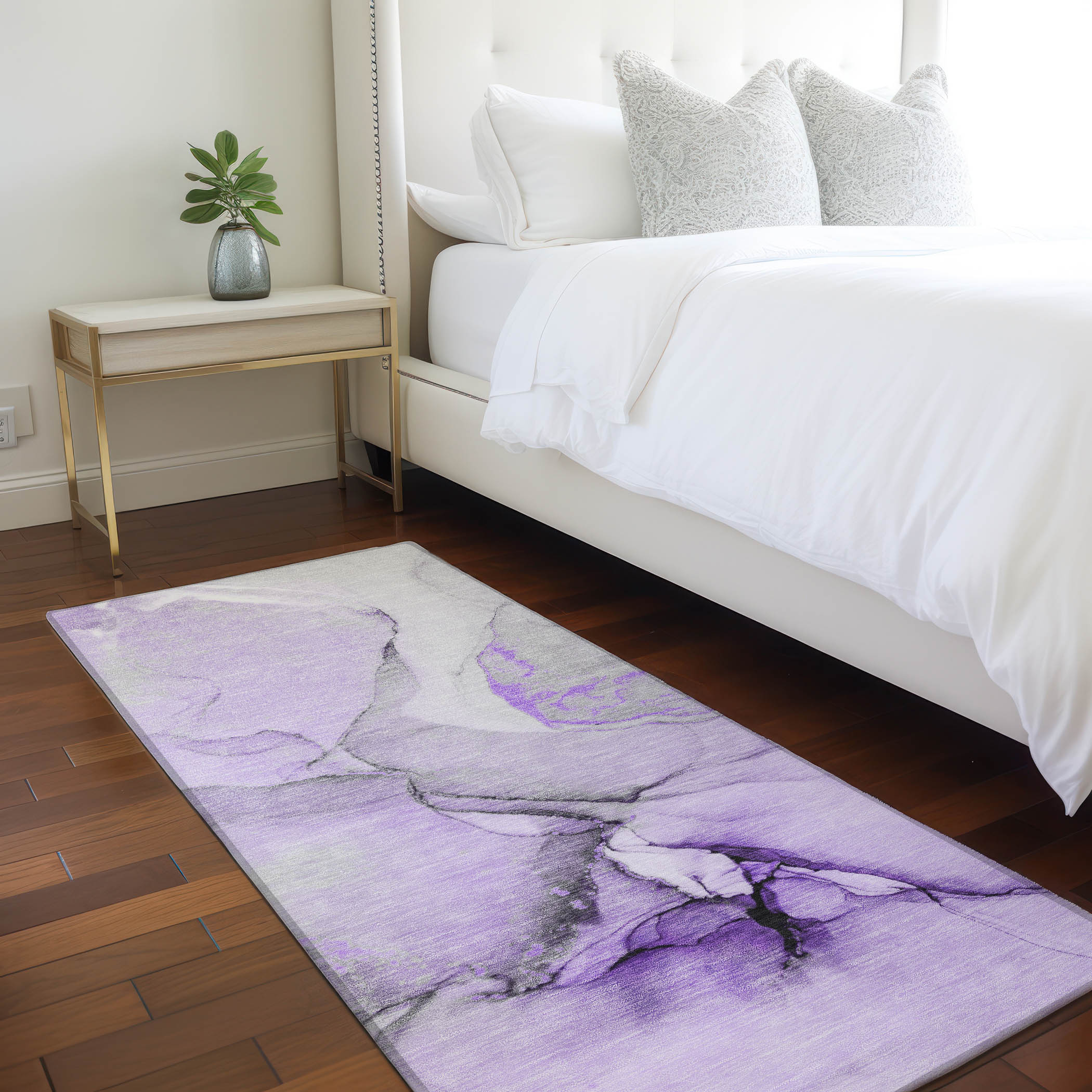 Addison Rugs ACN506PP2X8 Chantille ACN506PP 2 x 7 (ft) Polyester Purple Rectangular Indoor/Outdoor Abstract Machine washable Area rug