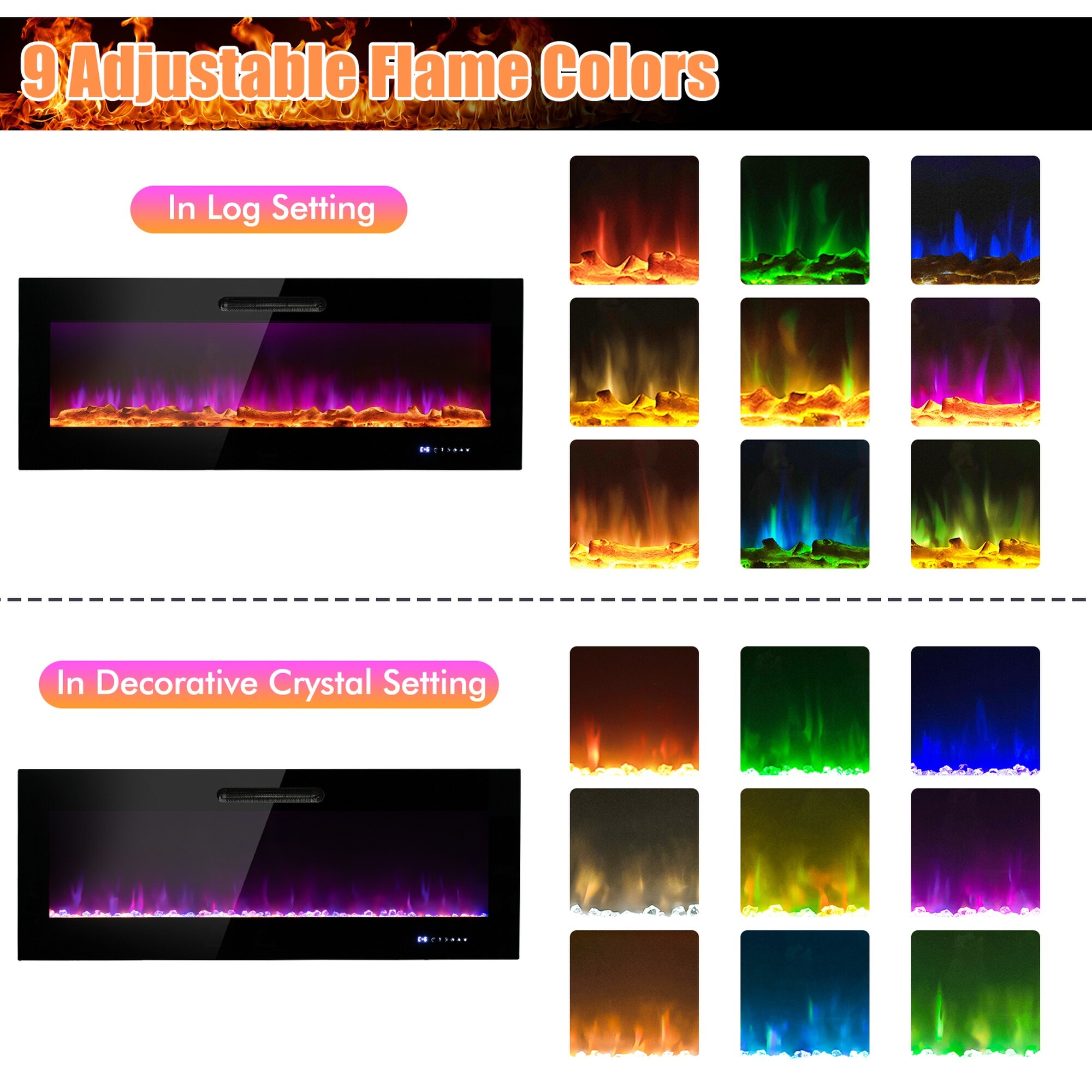 Dimakai DK-FP10131USDK Electric-Fireplaces - View #8