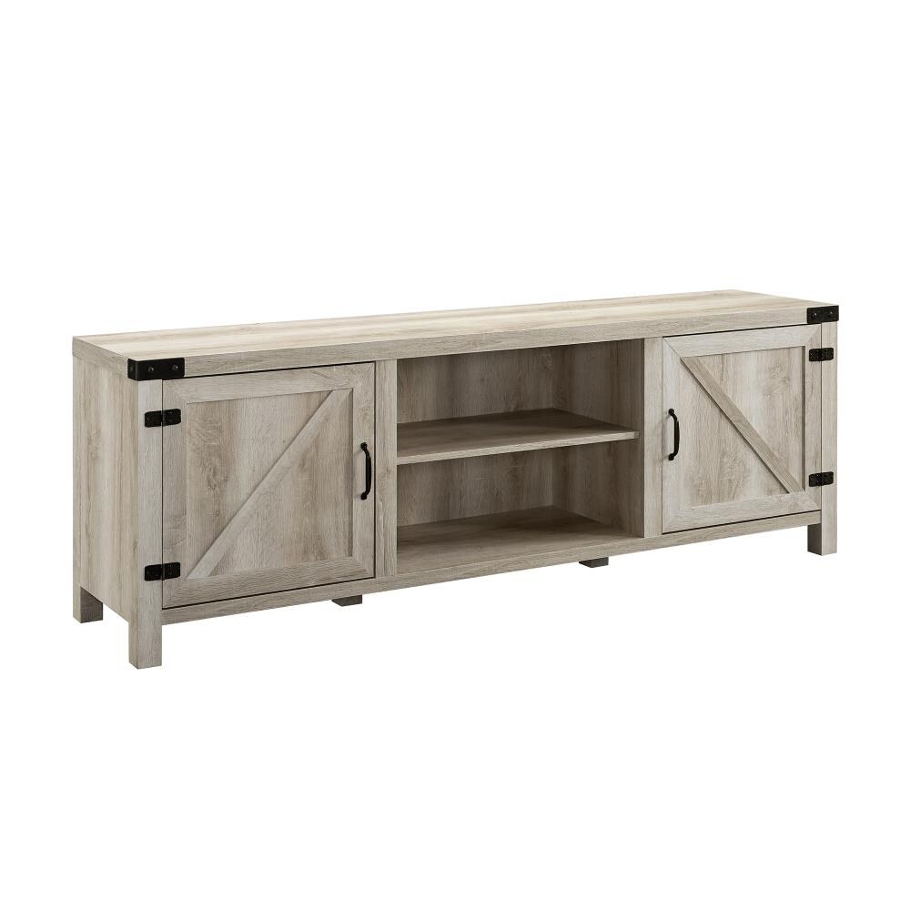 Walker Edison White Oak TV Stand (Accommodates TVs up to 80-in) in the ...