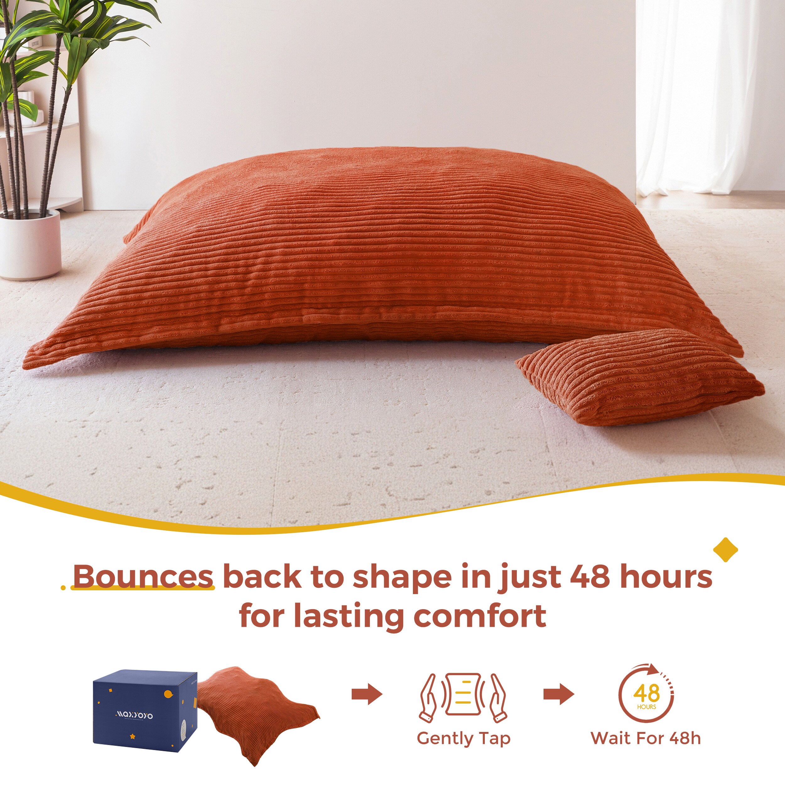 MAXYOYO MA101ORANGEFULL Bean-Bag-Chairs - View #11