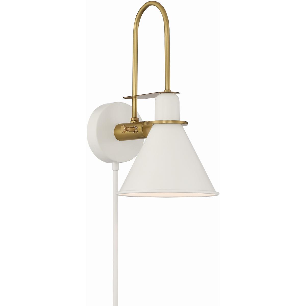 Crystorama  MED-B5501-WH Medford 10 inch 6000 watt White Task Sconce Wall Light