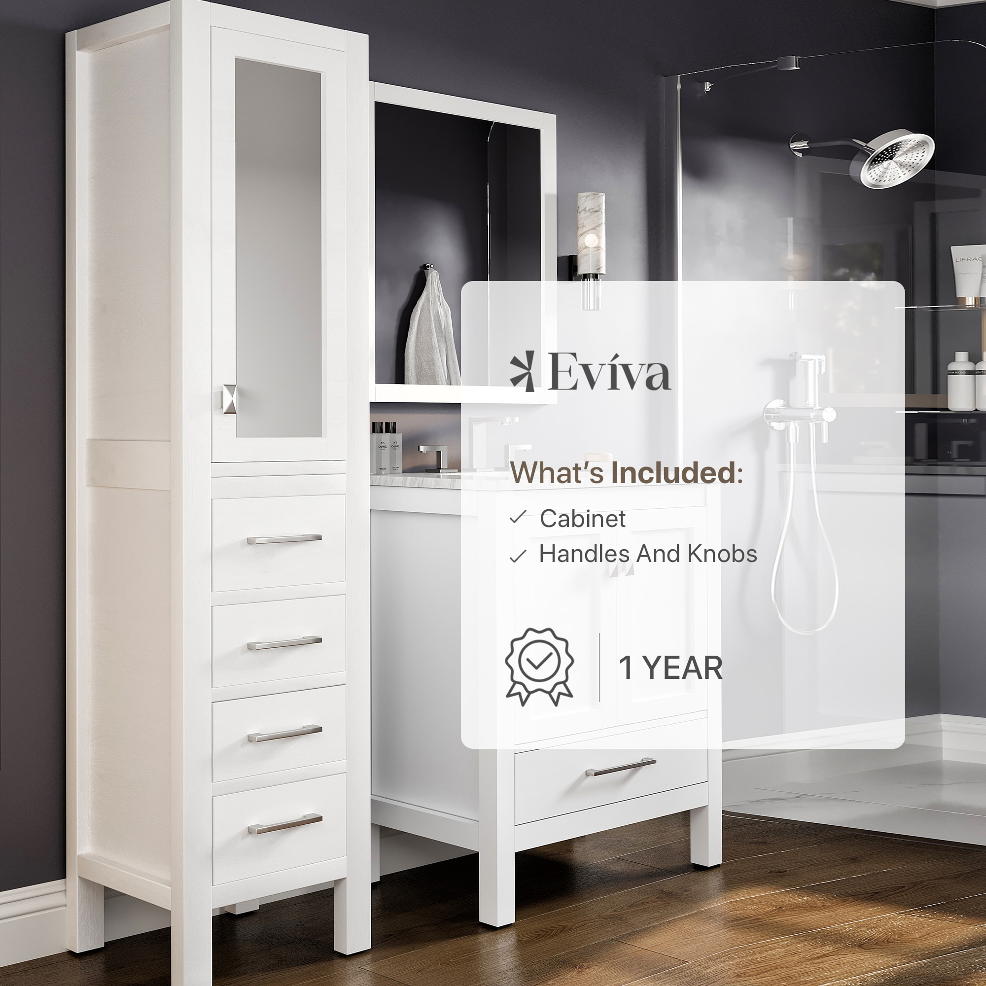 Eviva EVCB412-18WH Linen-Cabinets - View #7