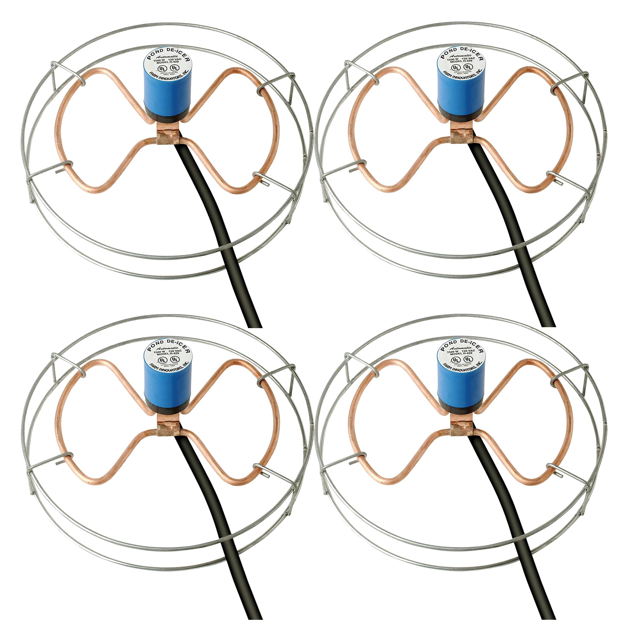 Farm Innovators  H-429 1500 Watt Cast Aluminum Submergible Water Deicer (4 Pack)