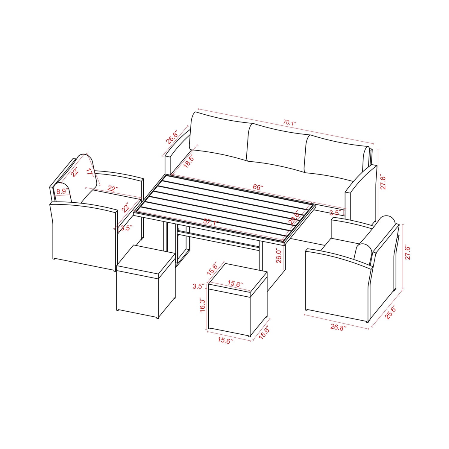 Bybafun YA7000004 Patio-Conversation-Sets - View #6