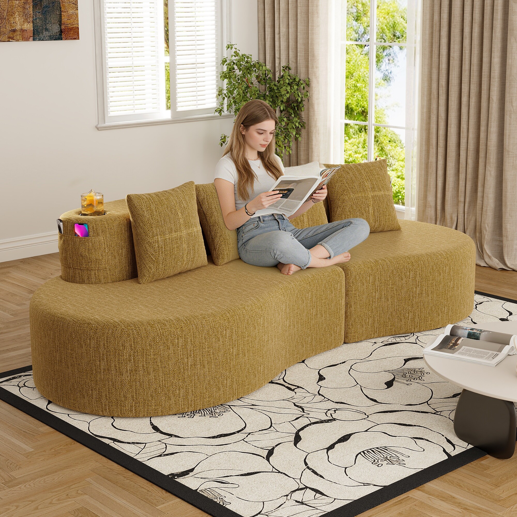 Curated visual reference: Fresh Look at Hyperdrop Cart Modern Curved 3 Seater Compressed Modular Sectional Half