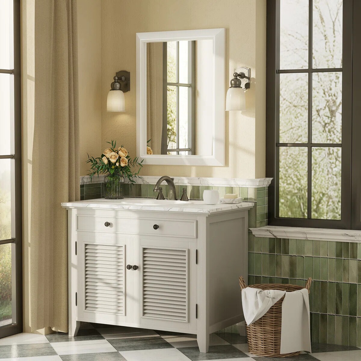 YQP YQP-D-RA6080-W Framed-Bath-Mirrors - View #2