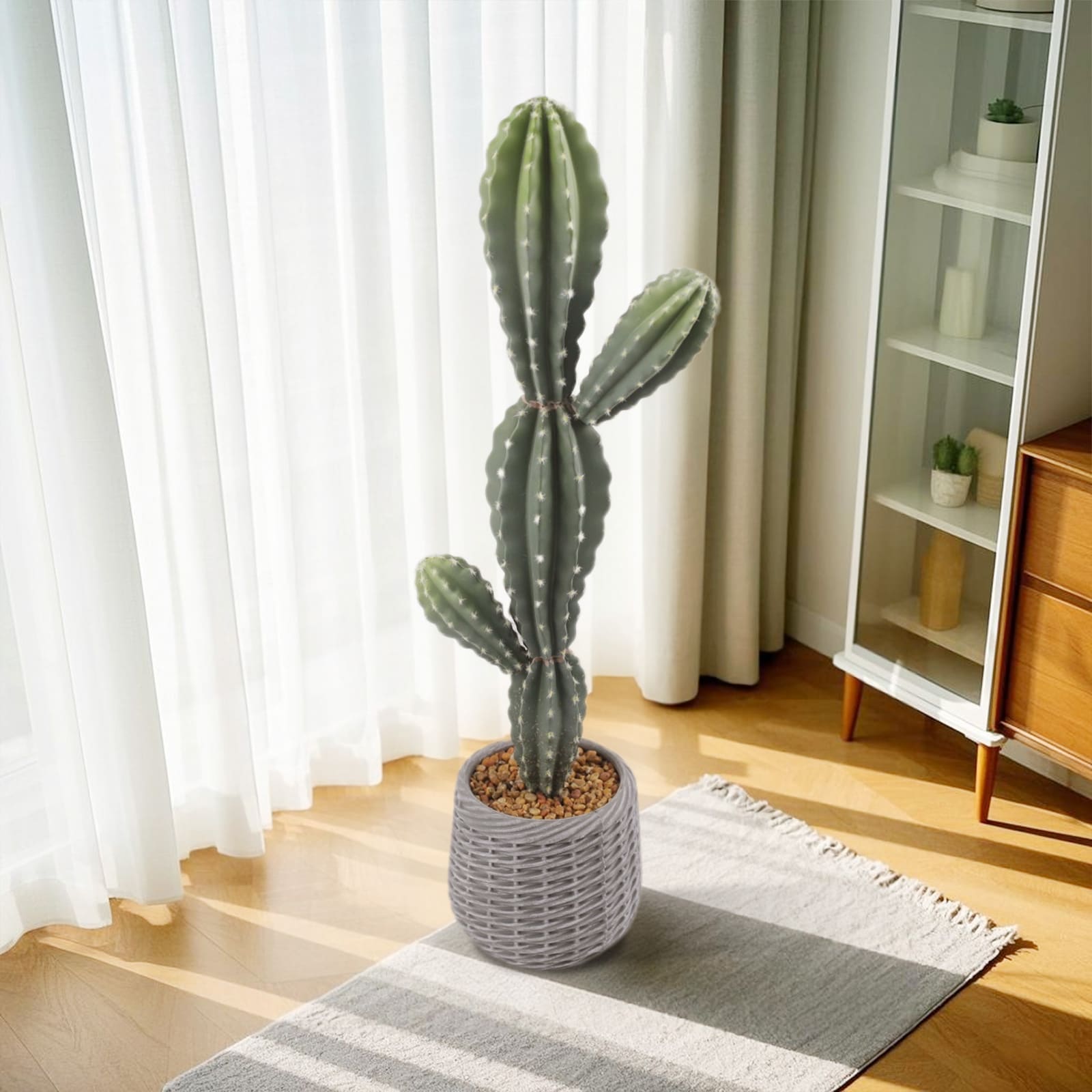 Der Rose 1PC EVA Realistic Fake Cactus Plant 35Inch Artificial Large  Prickly Textured Cactus with Pot for Indoor Outdoor Home Office Living Room  Bedroom Entryway Porch Decor in the Artificial Plants &