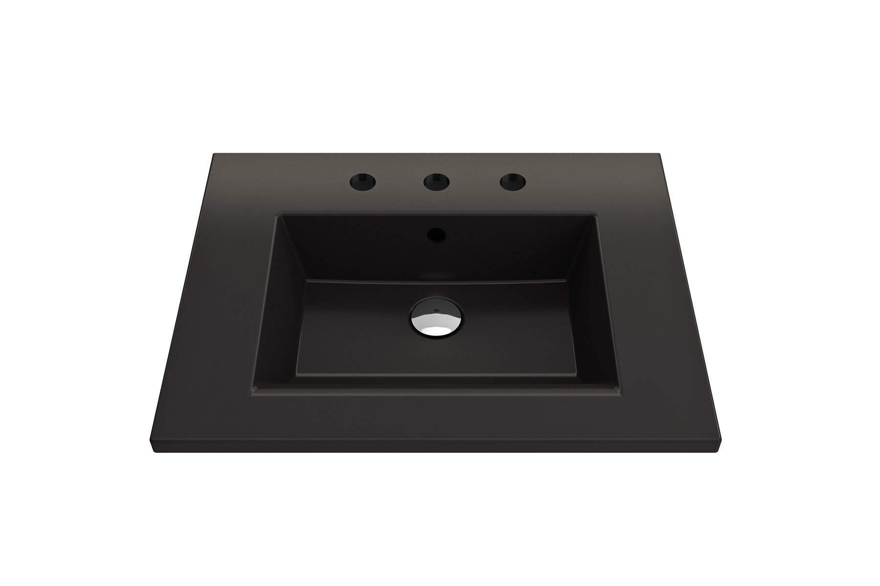 BOCCHI 1161-004-0127 Fire Clay 19-in Wall-mount Rectangular Modern Matte Black Bathroom Sink