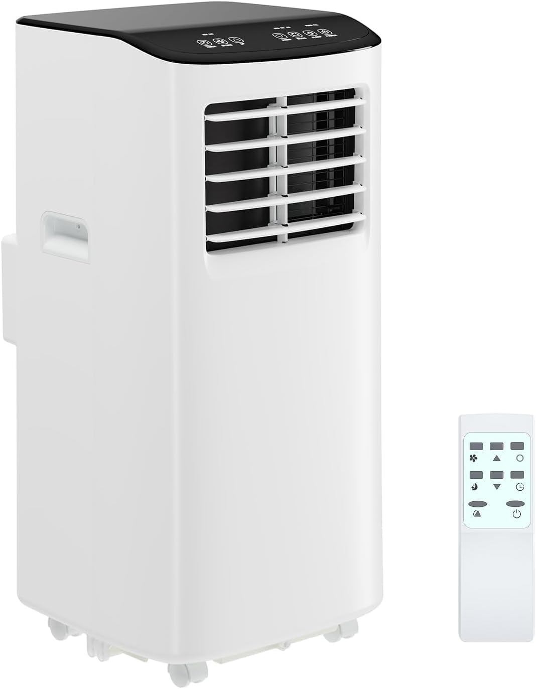 Garvee 8000 BTU Portable Air Conditioner with Dehumidifier Drainage-Free Quiet Cooling w/Remote 24H Timer 4 Modes - For Bedroom/OfficeWindow Kit Included Black top