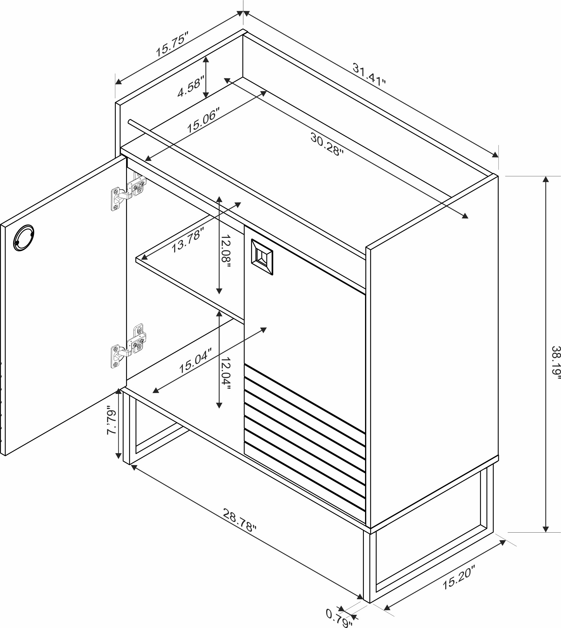 Manhattan Comfort 491902 Dining-Kitchen-Storarge - View #3