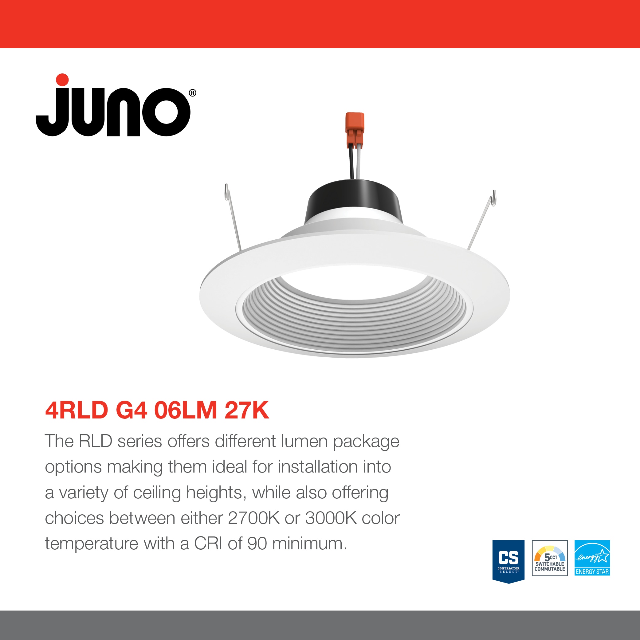 Juno 4RLDG406LM27K90CRI Led-Retrofit-Downlight - View #3