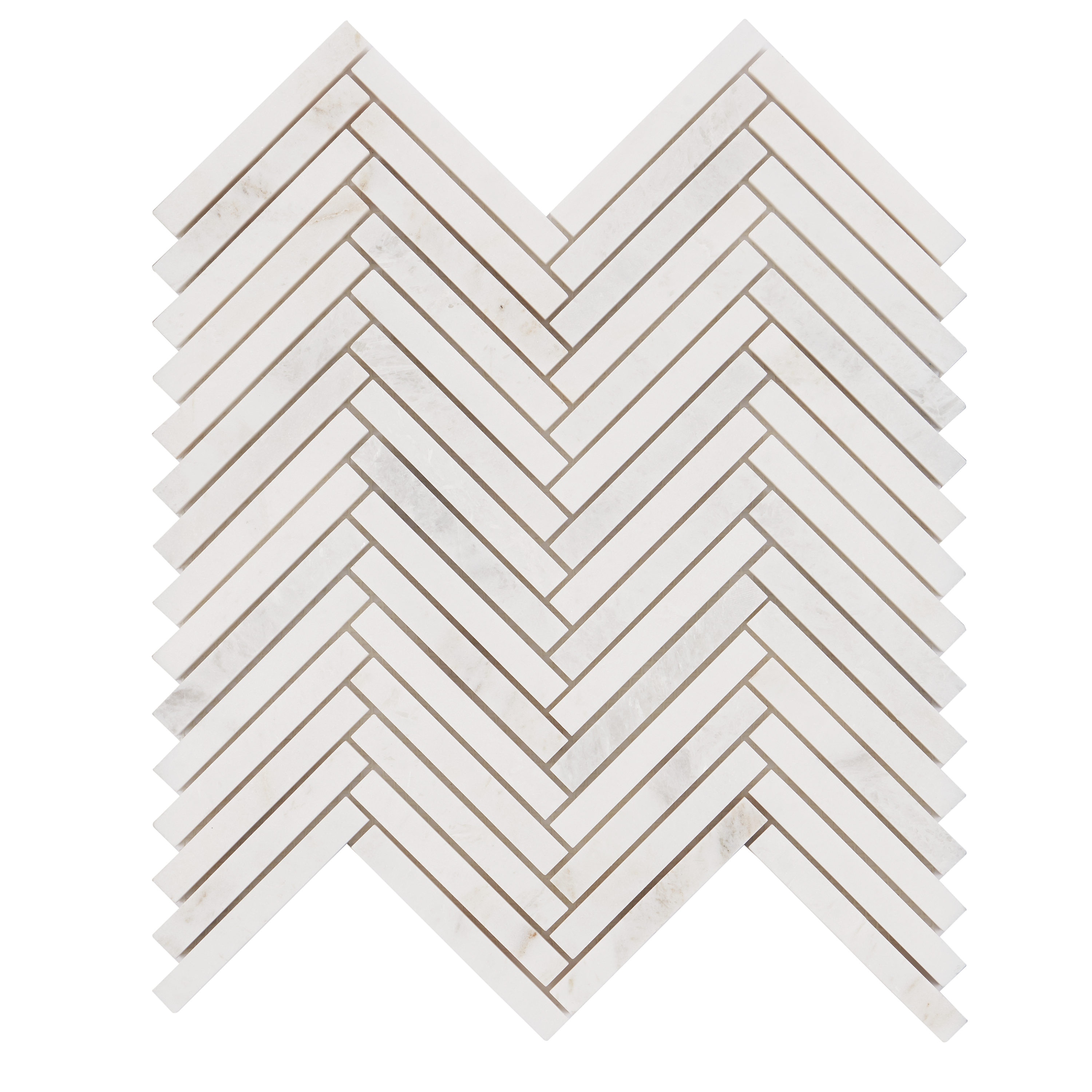 White Herringbone Marble Mosaic Tile for Walls and Floors