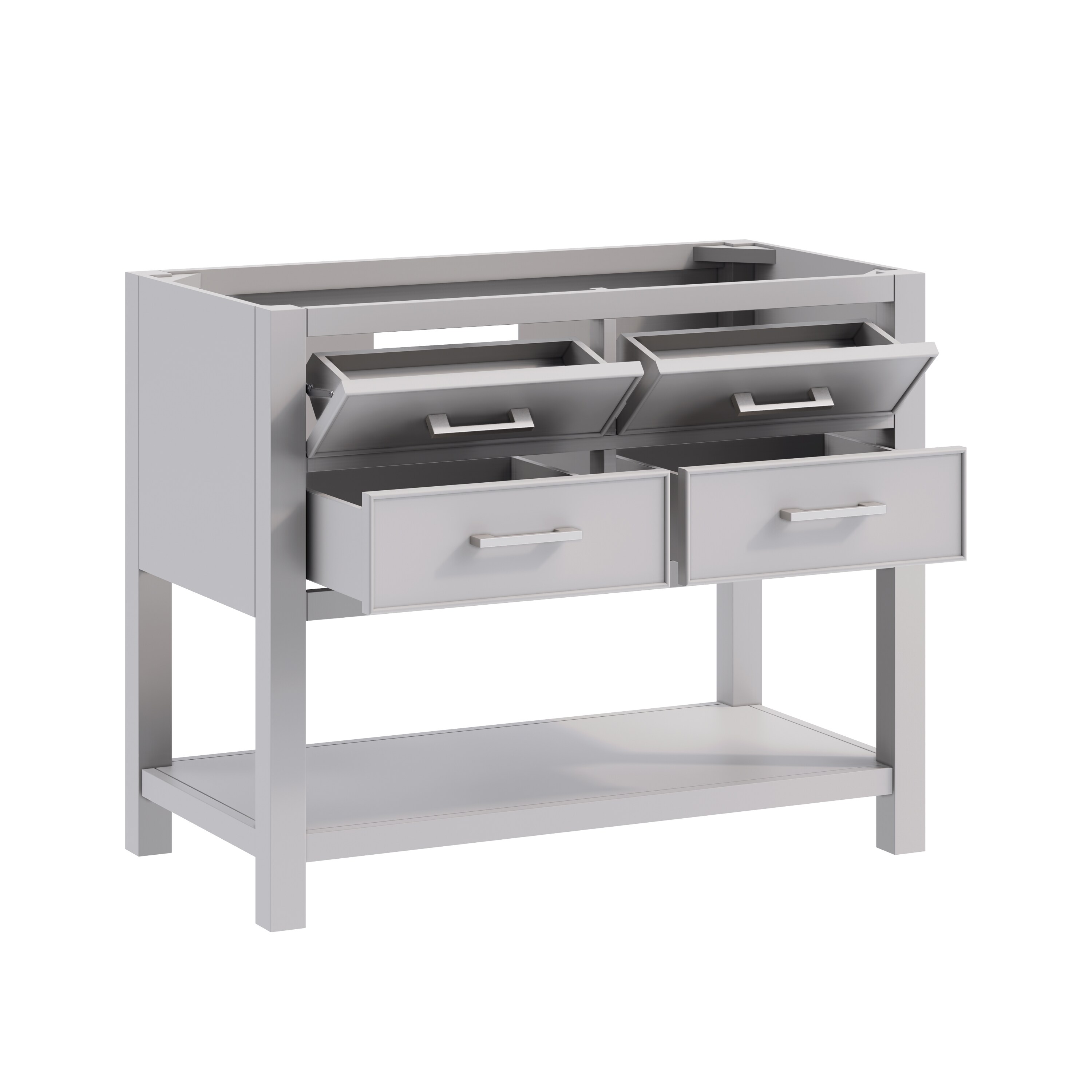 Chilled Gray 43" Single Bathroom Vanity with Engineered Marble Top