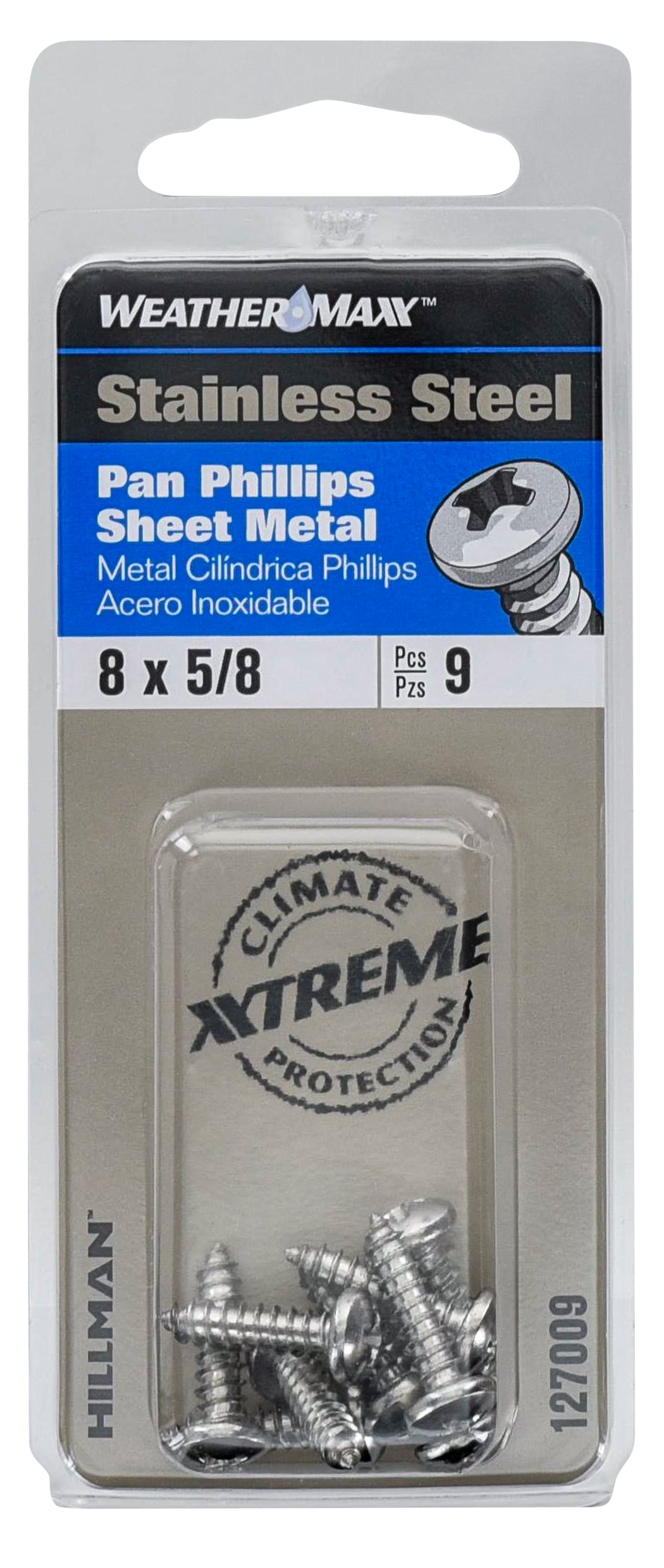 Hillman 127009 #8 x 5/8-in Phillips -Drive Standard Sheet Metal Screws 9 -Count