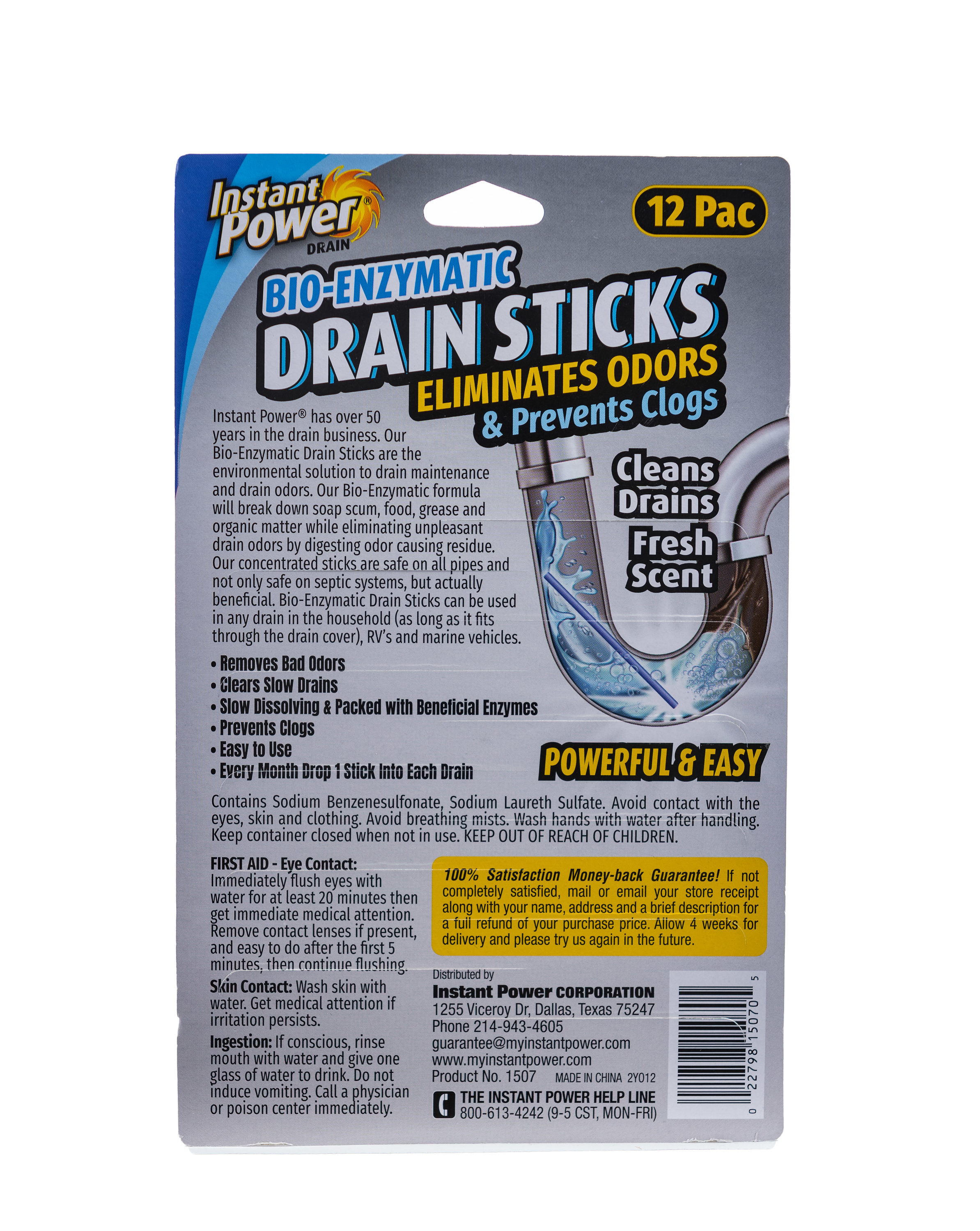 Drain Clog Remover Tool- 6 Pack 20 Inch Length Drain Cleaner