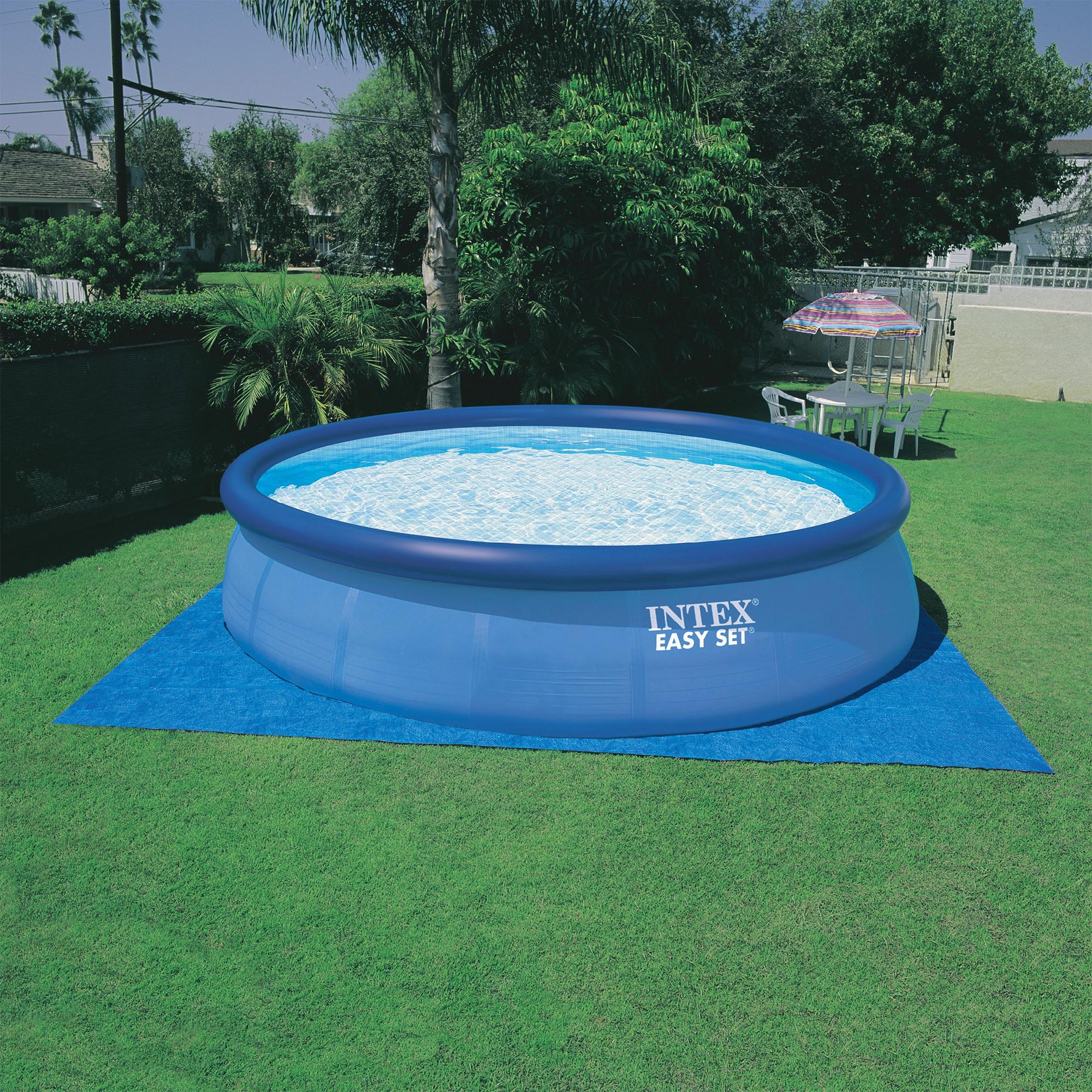 【Free Expedited Delivery】Large Swimming Pool Set for Whole Family with Filter Pump for Summer Water Party Outdoor Backyard Garden Easy Set Full-Size Inflatable Above Ground Pool15ft 